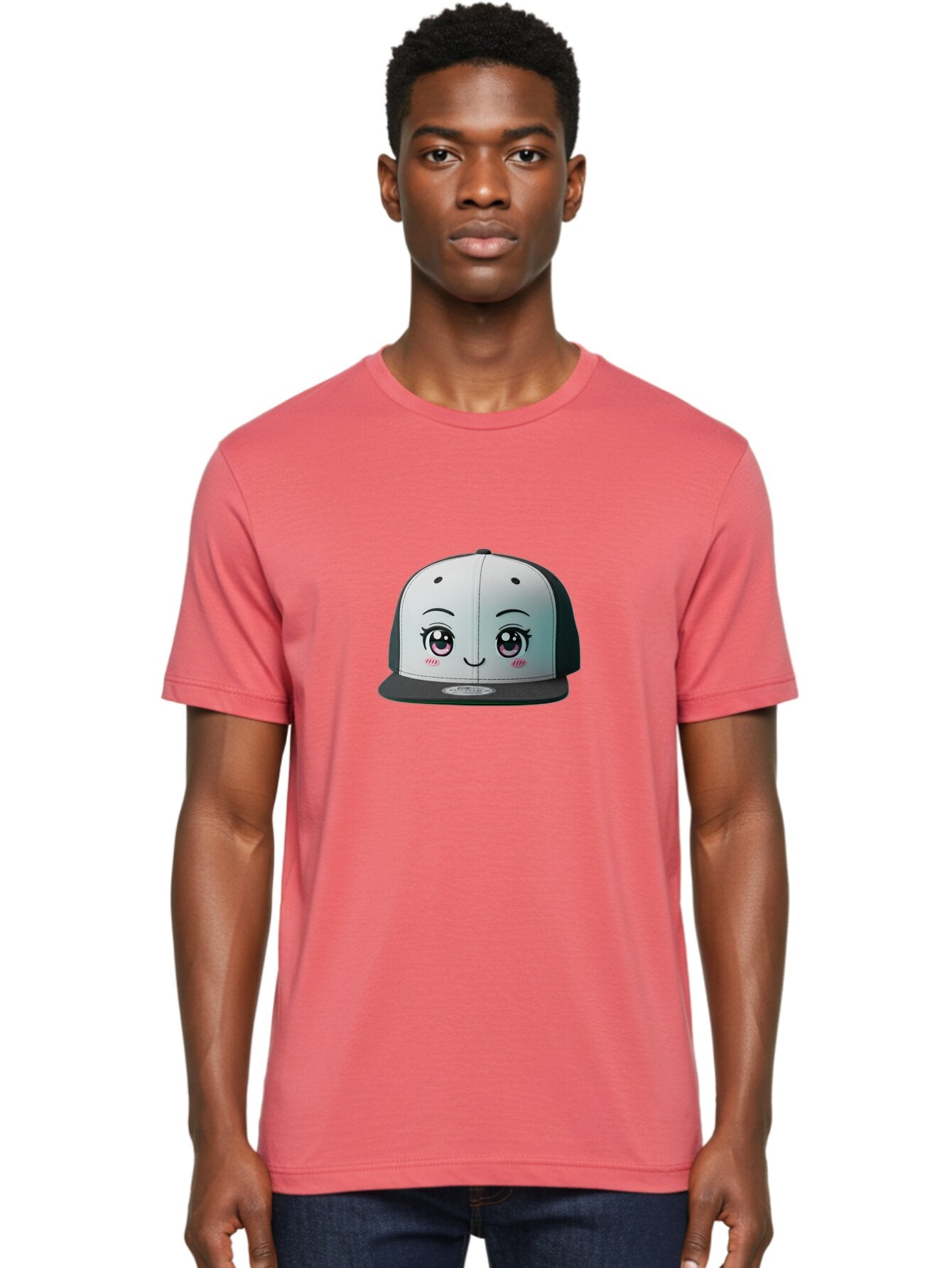 Baseball-Cap Men'S Graphic Tee, 100% Cotton, Comfortable Casual Summer Wear, Machine Washable, Cartoon Snapback Cap, Kawaii Fashion, Cute Hat Design, Playful Eyewear, Trendy Accessories, Streetwear Style, Anime Influence, Fashionable Headwear Bac618 22