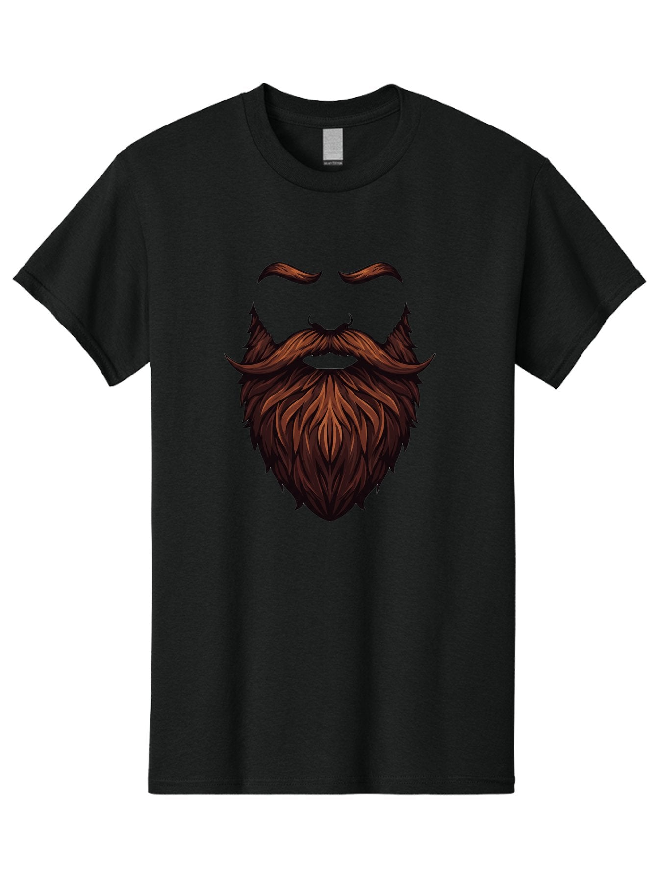 Beard-And-Mustache Men'S Graphic Tee, 100% Cotton, Comfortable Casual Summer Wear, Machine Washable, Luxurious Beard, Stylish Mustache, Hipster Grooming, Facial Hair, Brown Hair, Masculine Look, Trendy Style, Beard Care Bac620 13
