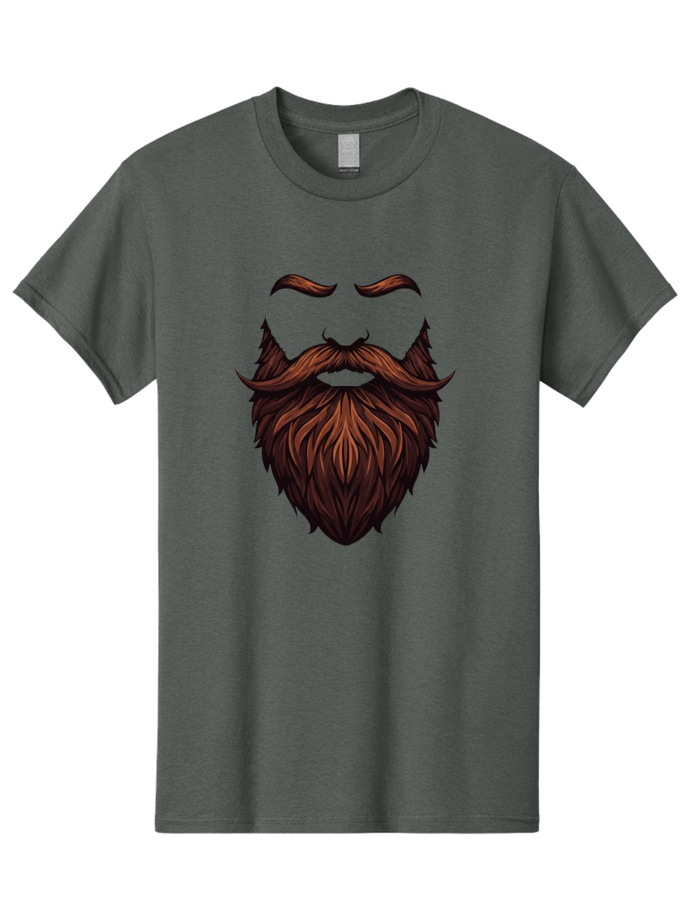 Beard-And-Mustache Men'S Graphic Tee, 100% Cotton, Comfortable Casual Summer Wear, Machine Washable, Luxurious Beard, Stylish Mustache, Hipster Grooming, Facial Hair, Brown Hair, Masculine Look, Trendy Style, Beard Care Bac620 6