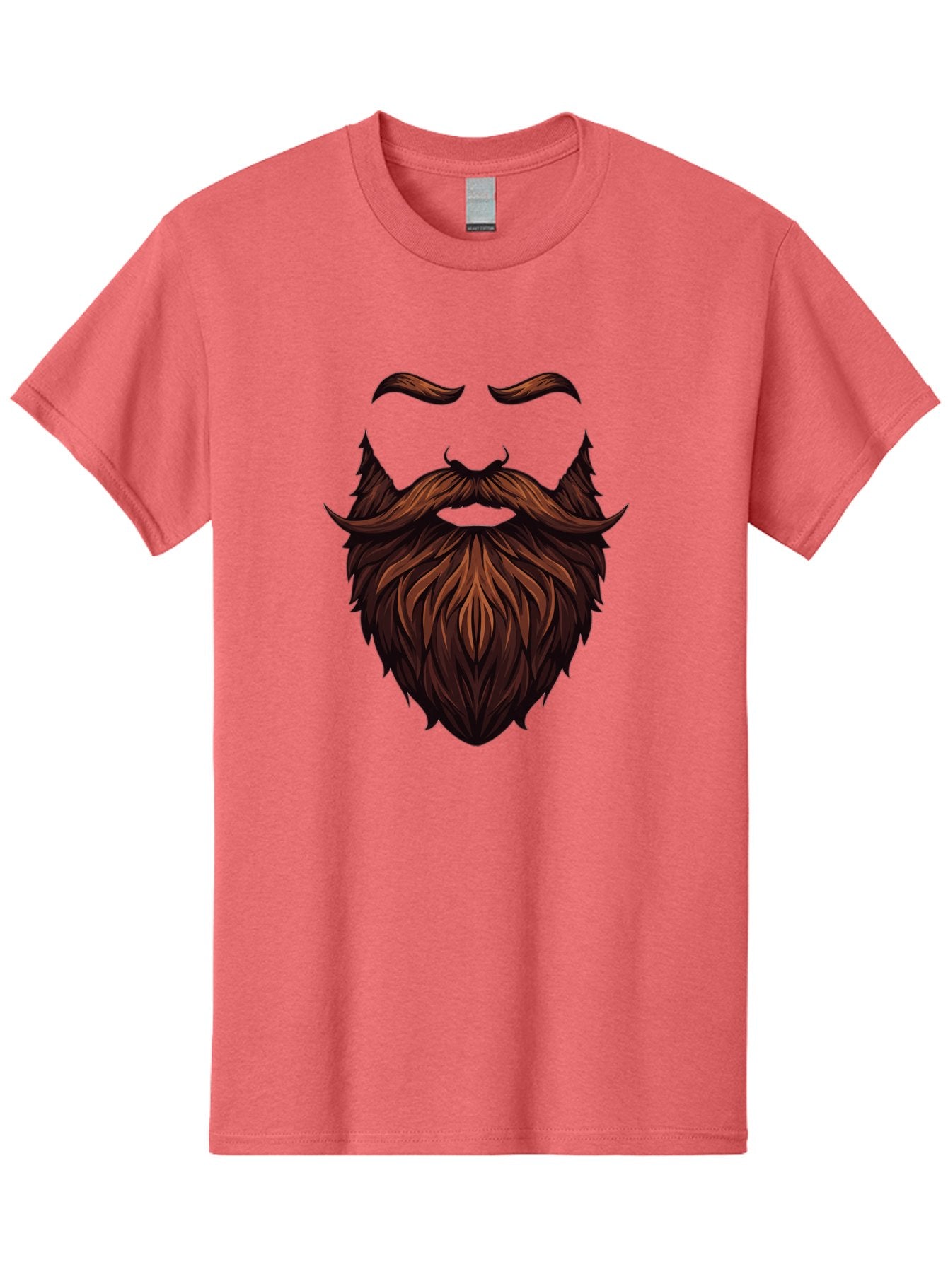 Beard-And-Mustache Men'S Graphic Tee, 100% Cotton, Comfortable Casual Summer Wear, Machine Washable, Luxurious Beard, Stylish Mustache, Hipster Grooming, Facial Hair, Brown Hair, Masculine Look, Trendy Style, Beard Care Bac620 4