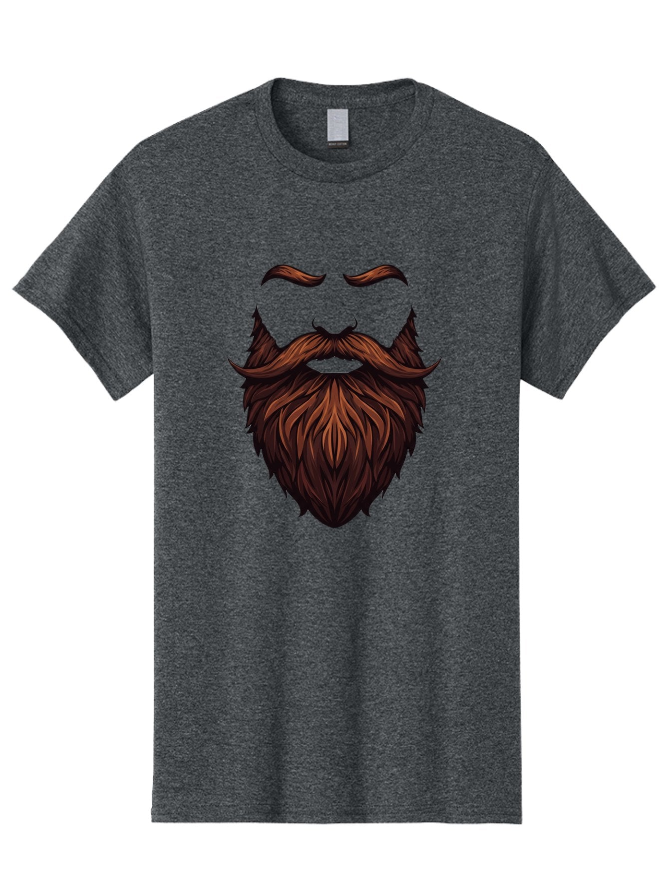 Beard-And-Mustache Men'S Graphic Tee, 100% Cotton, Comfortable Casual Summer Wear, Machine Washable, Luxurious Beard, Stylish Mustache, Hipster Grooming, Facial Hair, Brown Hair, Masculine Look, Trendy Style, Beard Care Bac620 15