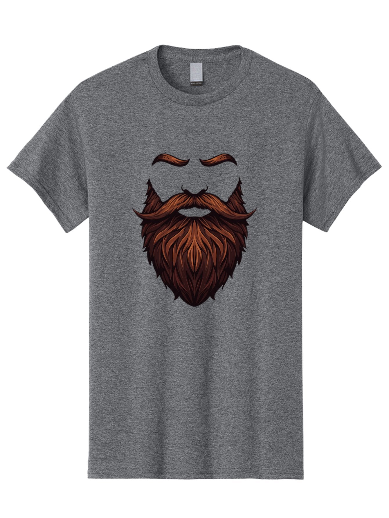Beard-And-Mustache Men'S Graphic Tee, 100% Cotton, Comfortable Casual Summer Wear, Machine Washable, Luxurious Beard, Stylish Mustache, Hipster Grooming, Facial Hair, Brown Hair, Masculine Look, Trendy Style, Beard Care Bac620 8