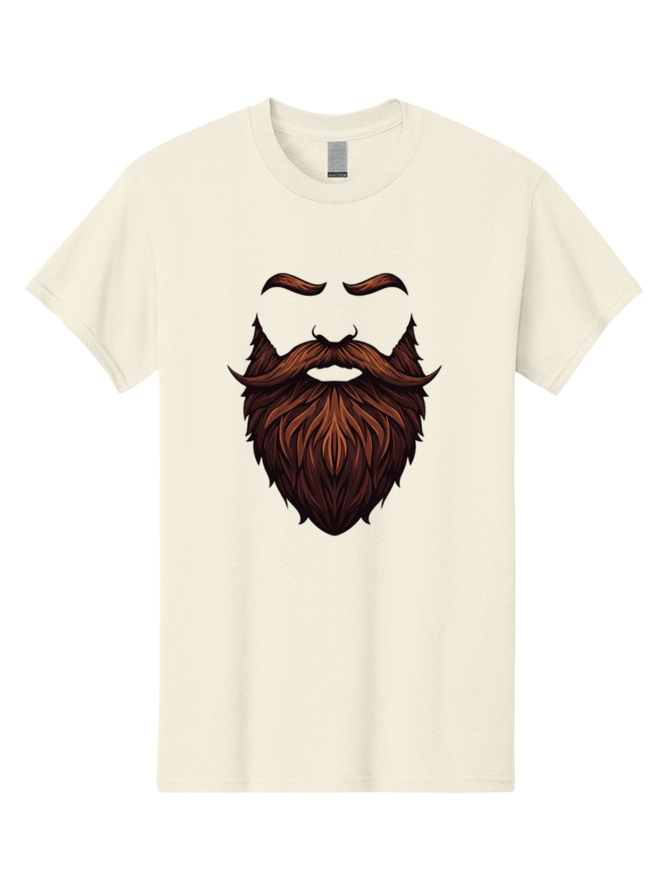 Beard-And-Mustache Men'S Graphic Tee, 100% Cotton, Comfortable Casual Summer Wear, Machine Washable, Luxurious Beard, Stylish Mustache, Hipster Grooming, Facial Hair, Brown Hair, Masculine Look, Trendy Style, Beard Care Bac620