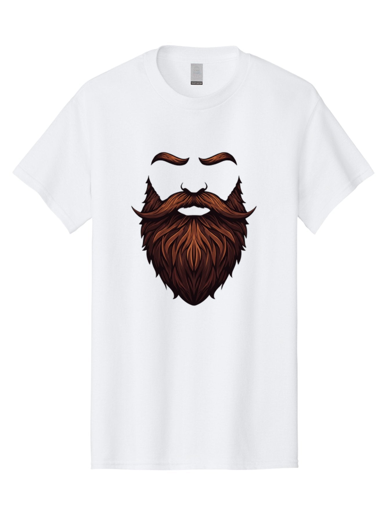 Beard-And-Mustache Men'S Graphic Tee, 100% Cotton, Comfortable Casual Summer Wear, Machine Washable, Luxurious Beard, Stylish Mustache, Hipster Grooming, Facial Hair, Brown Hair, Masculine Look, Trendy Style, Beard Care Bac620 14
