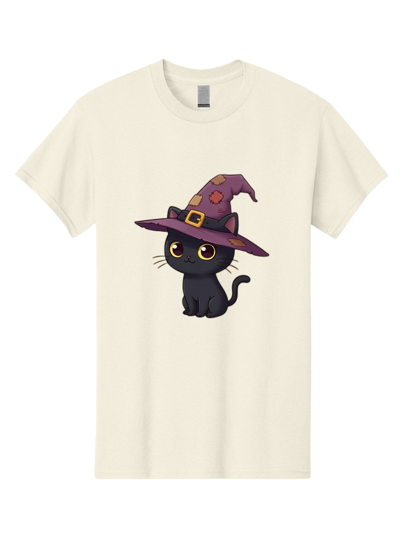 Black-Cat-Witch Men'S Graphic Tee, 100% Cotton, Comfortable Casual Summer Wear, Machine Washable, Black Cat Wearing Purple Witch Hat, Halloween Theme, Cute Cartoon Character, Spooky Kitty, Magical Feline, Witch'S Familiar, Bac629 14