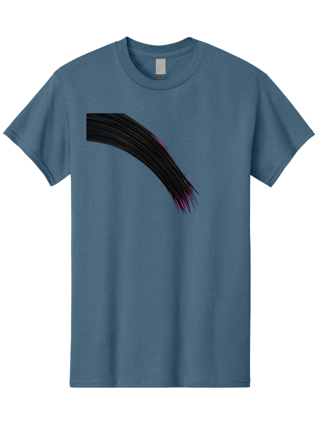 Black-Hair-Strands Men'S Graphic Tee, 100% Cotton, Comfortable Casual Summer Wear, Machine Washable, Black Hair, Hair Extensions, Fine Strands, Pink Highlights, Sleek Texture, Luscious Locks, Hair Styling Bac632