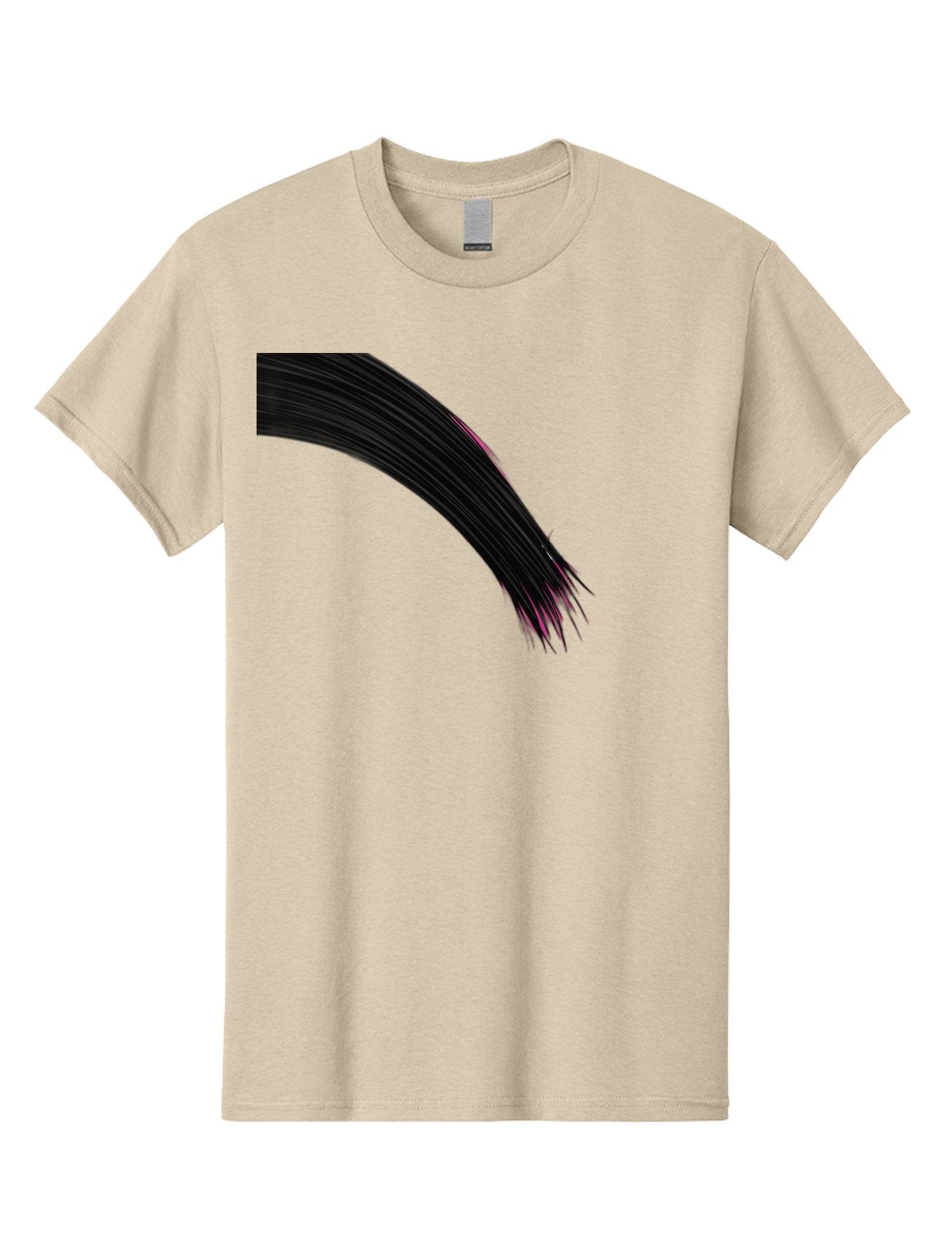 Black-Hair-Strands Men'S Graphic Tee, 100% Cotton, Comfortable Casual Summer Wear, Machine Washable, Black Hair, Hair Extensions, Fine Strands, Pink Highlights, Sleek Texture, Luscious Locks, Hair Styling Bac632 4