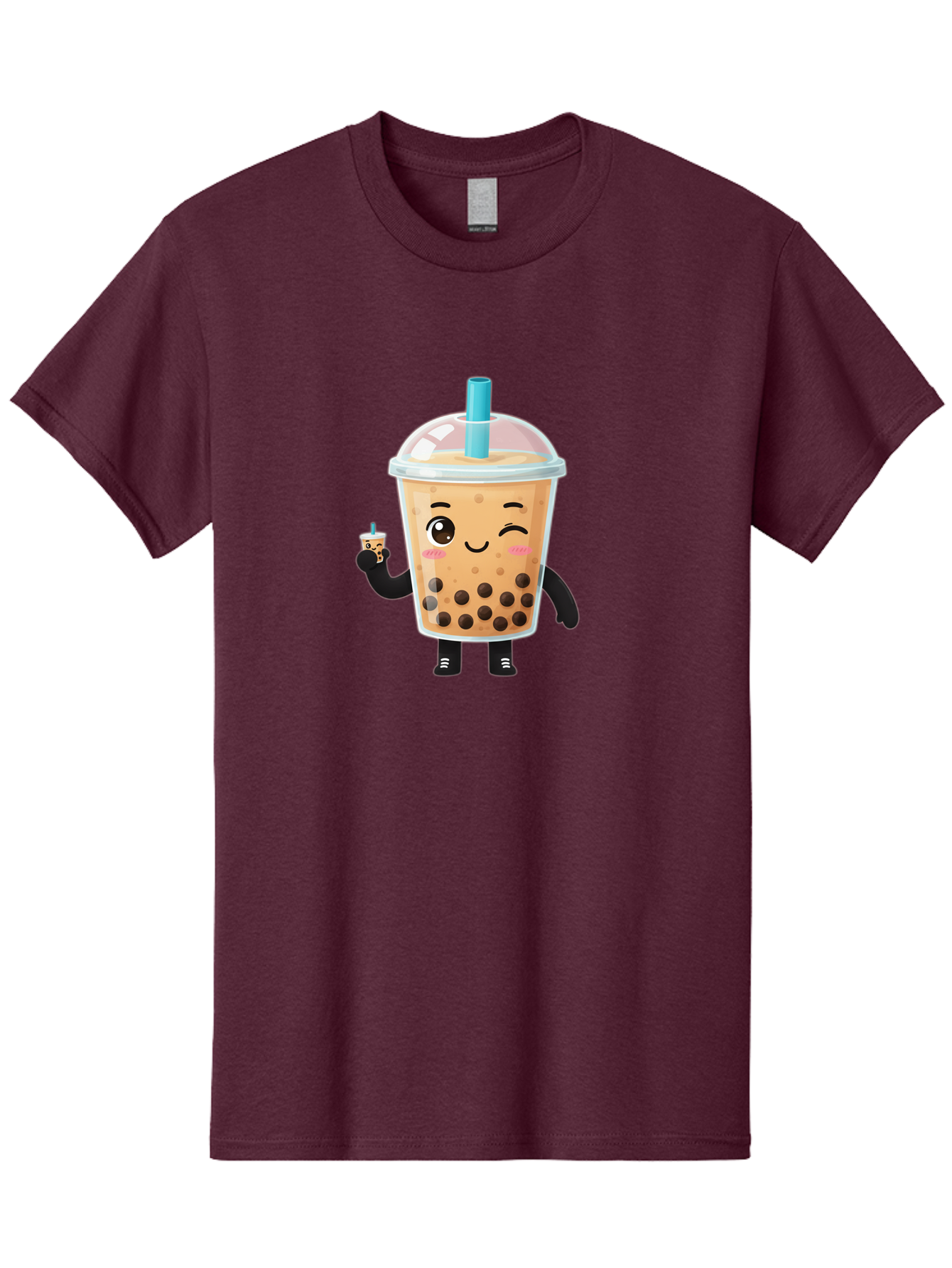 Boba-Character Men'S Graphic Tee, 100% Cotton, Comfortable Casual Summer Wear, Machine Washable, Boba Tea, Bubble Tea, Cute Character, Smiling Cup, Black Boba, Tea Drink, Beverage Character, Happy Face, Cartoon Style, Tea Lover Bac644 9