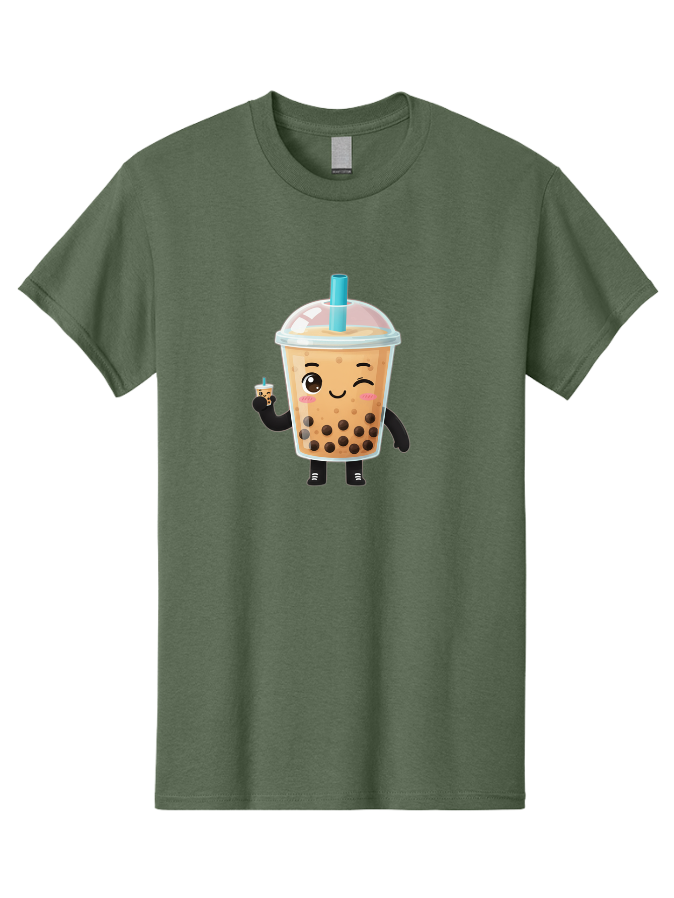Boba-Character Men'S Graphic Tee, 100% Cotton, Comfortable Casual Summer Wear, Machine Washable, Boba Tea, Bubble Tea, Cute Character, Smiling Cup, Black Boba, Tea Drink, Beverage Character, Happy Face, Cartoon Style, Tea Lover Bac644 13