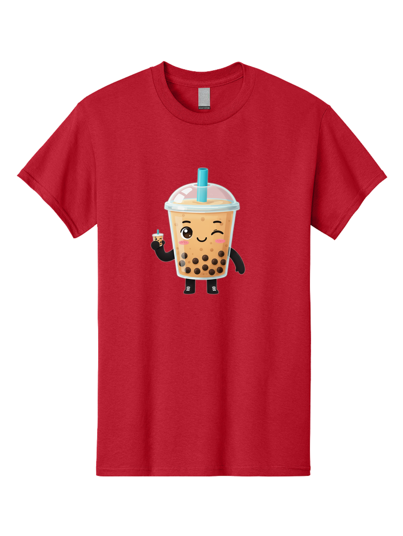 Boba-Character Men'S Graphic Tee, 100% Cotton, Comfortable Casual Summer Wear, Machine Washable, Boba Tea, Bubble Tea, Cute Character, Smiling Cup, Black Boba, Tea Drink, Beverage Character, Happy Face, Cartoon Style, Tea Lover Bac644 14