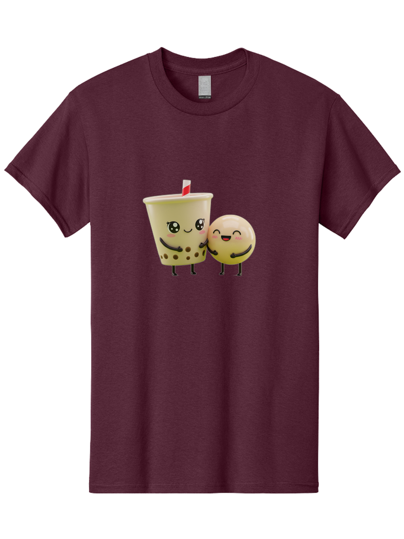 Boba-Friends Men'S Graphic Tee, 100% Cotton, Comfortable Casual Summer Wear, Machine Washable, Boba Tea, Milk Tea, Cartoon Characters, Smiling Faces, Happy Boba, Tea Lovers, Bubble Tea, Cute Illustrations, Friendly Duo, Bubble Tea Culture, Bac648 7