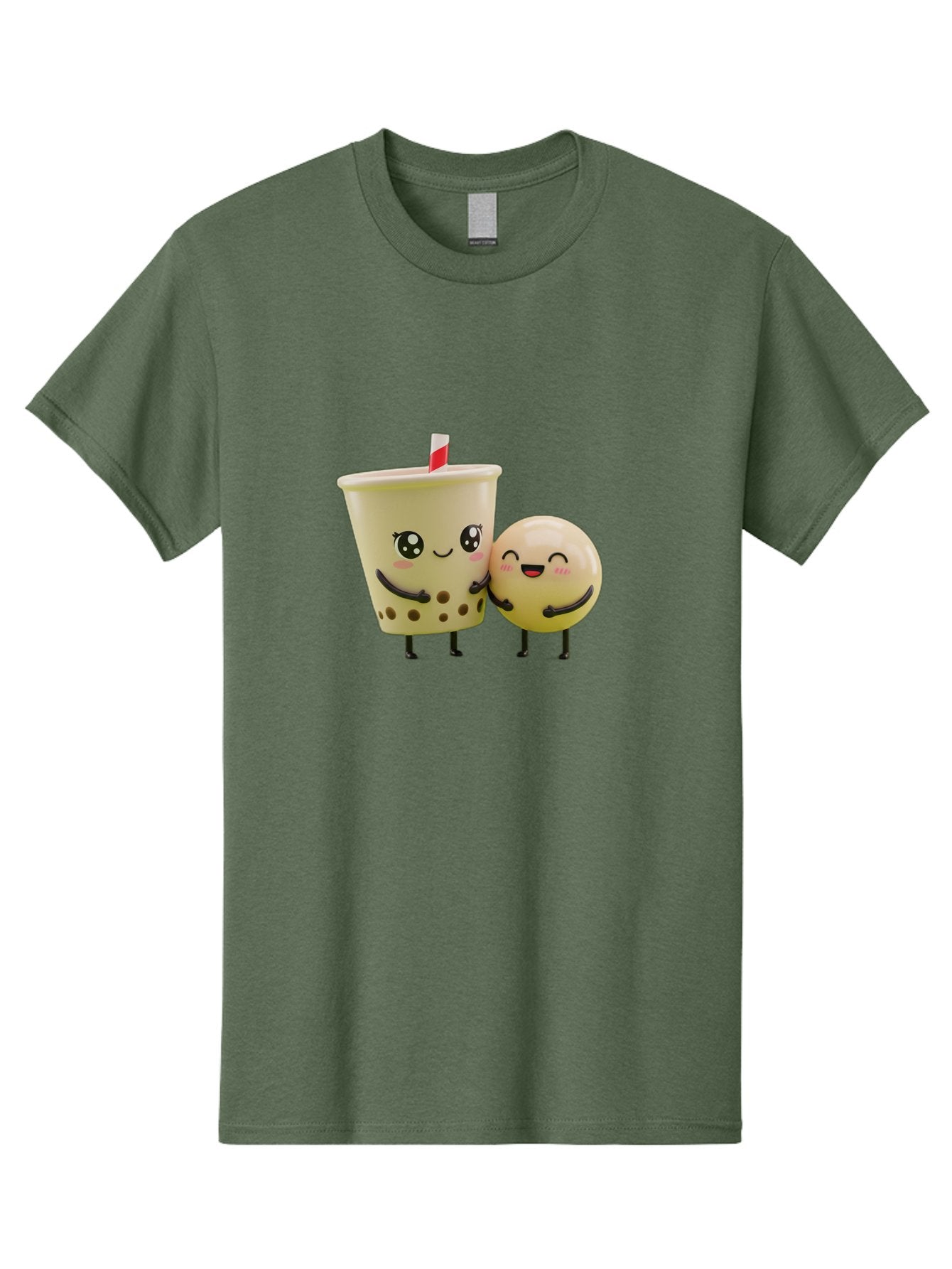 Boba-Friends Men'S Graphic Tee, 100% Cotton, Comfortable Casual Summer Wear, Machine Washable, Boba Tea, Milk Tea, Cartoon Characters, Smiling Faces, Happy Boba, Tea Lovers, Bubble Tea, Cute Illustrations, Friendly Duo, Bubble Tea Culture, Bac648 8