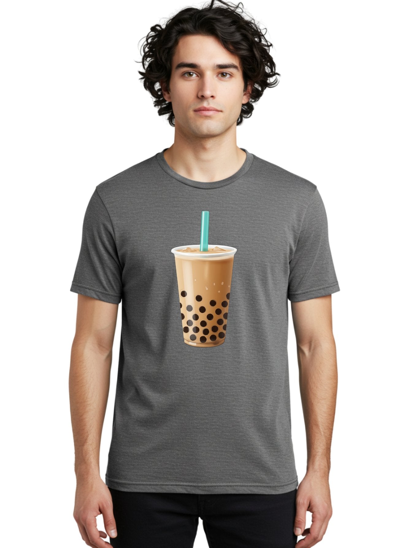 Boba-Milk-Tea Men'S Graphic Tee, 100% Cotton, Comfortable Casual Summer Wear, Machine Washable, Boba Tea, Bubble Milk Tea, Milk Tea, Tapioca Pearls, Iced Tea, Cold Brew, Refreshing Drink, Trendy Beverage, Blue Straw Bac649 27