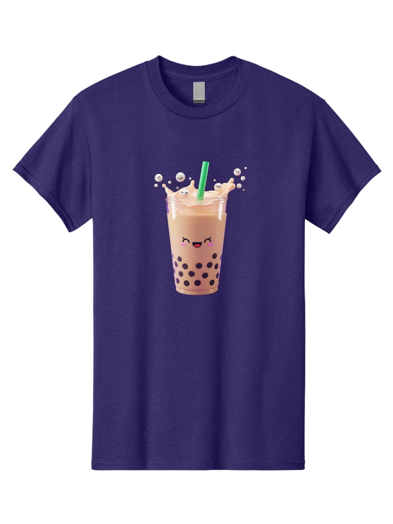 Boba-Tea-10 Men'S Graphic Tee, 100% Cotton, Comfortable Casual Summer Wear, Machine Washable, Milk Tea, Bubble Tea, Boba Drink, Kawaii, Cute, Cartoon Style, Milkshake, Tapioca Pearls Bac651 6