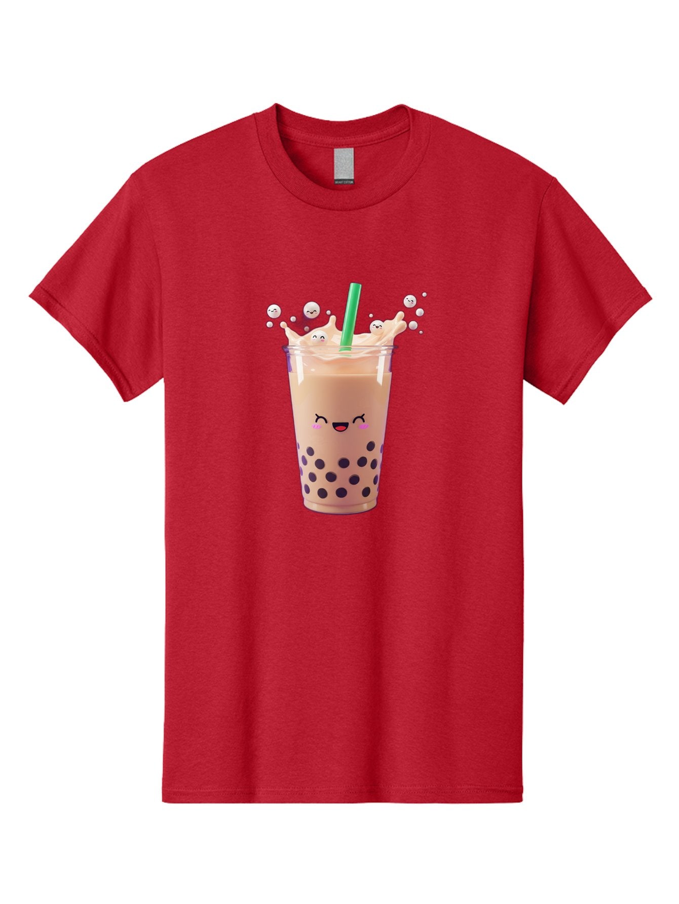 Boba-Tea-10 Men'S Graphic Tee, 100% Cotton, Comfortable Casual Summer Wear, Machine Washable, Milk Tea, Bubble Tea, Boba Drink, Kawaii, Cute, Cartoon Style, Milkshake, Tapioca Pearls Bac651 13