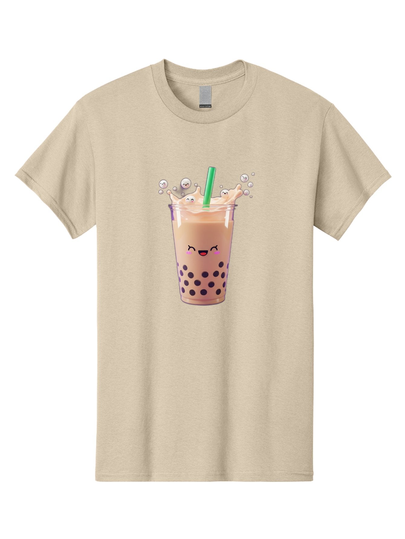 Boba-Tea-10 Men'S Graphic Tee, 100% Cotton, Comfortable Casual Summer Wear, Machine Washable, Milk Tea, Bubble Tea, Boba Drink, Kawaii, Cute, Cartoon Style, Milkshake, Tapioca Pearls Bac651 12