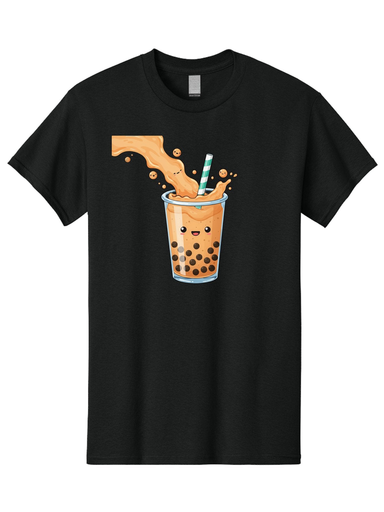 Boba-Tea-11 Men'S Graphic Tee, 100% Cotton, Comfortable Casual Summer Wear, Machine Washable, Boba Tea, Milk Tea, Bubble Tea, Tapioca Pearls, Cartoon Illustration, Refreshing Drink, Tea Time, Kawaii Culture, Fun Beverage Bac652 5