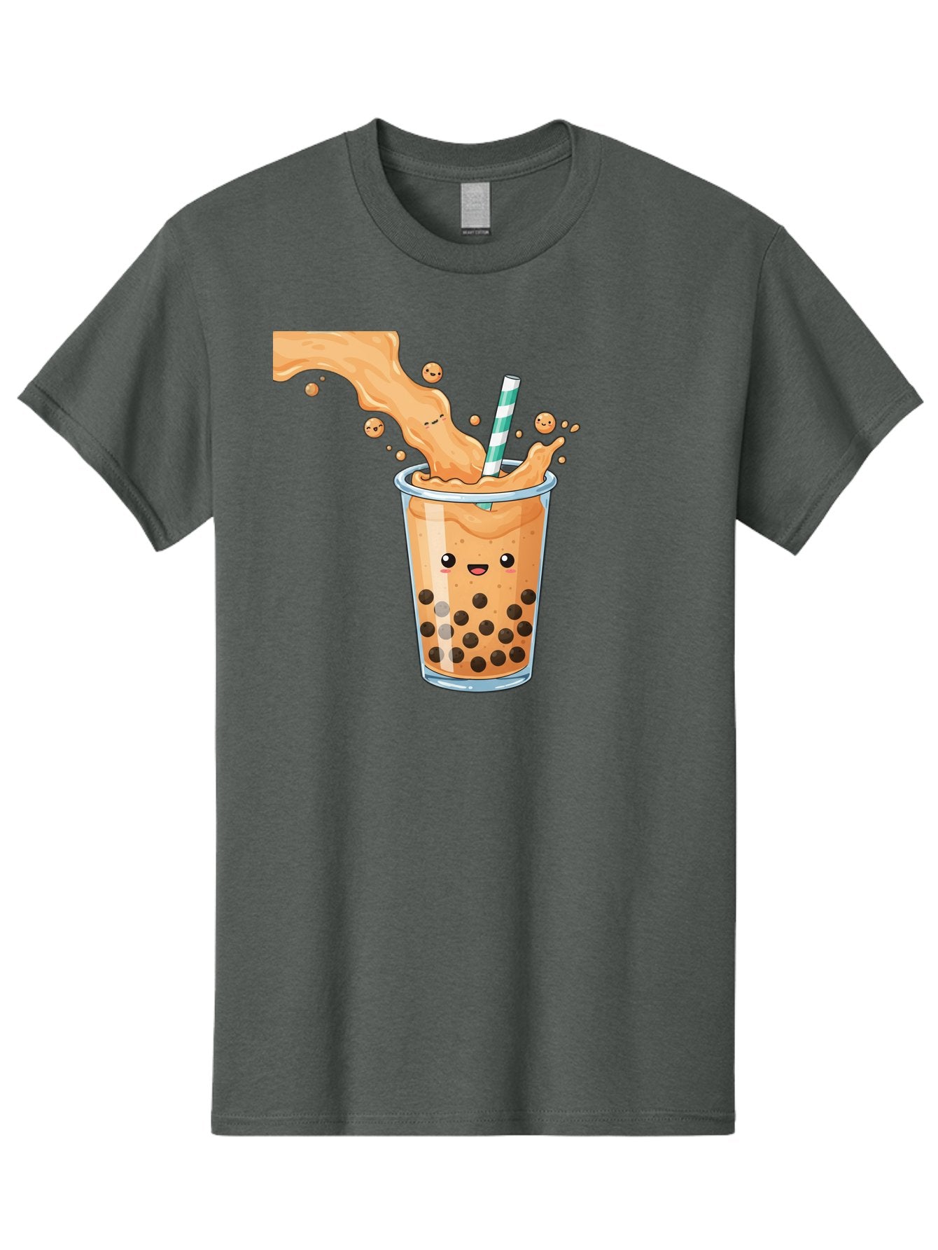 Boba-Tea-11 Men'S Graphic Tee, 100% Cotton, Comfortable Casual Summer Wear, Machine Washable, Boba Tea, Milk Tea, Bubble Tea, Tapioca Pearls, Cartoon Illustration, Refreshing Drink, Tea Time, Kawaii Culture, Fun Beverage Bac652 8