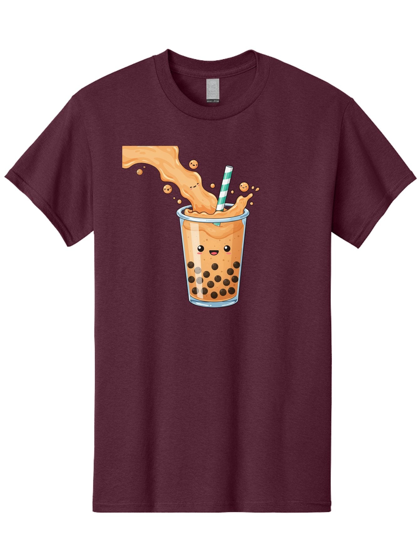 Boba-Tea-11 Men'S Graphic Tee, 100% Cotton, Comfortable Casual Summer Wear, Machine Washable, Boba Tea, Milk Tea, Bubble Tea, Tapioca Pearls, Cartoon Illustration, Refreshing Drink, Tea Time, Kawaii Culture, Fun Beverage Bac652 4