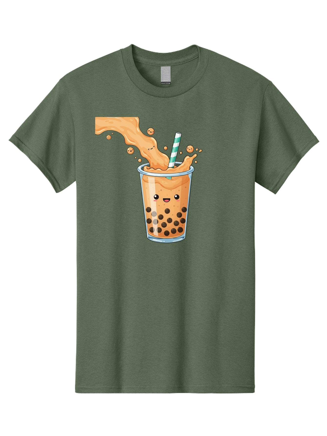 Boba-Tea-11 Men'S Graphic Tee, 100% Cotton, Comfortable Casual Summer Wear, Machine Washable, Boba Tea, Milk Tea, Bubble Tea, Tapioca Pearls, Cartoon Illustration, Refreshing Drink, Tea Time, Kawaii Culture, Fun Beverage Bac652 7