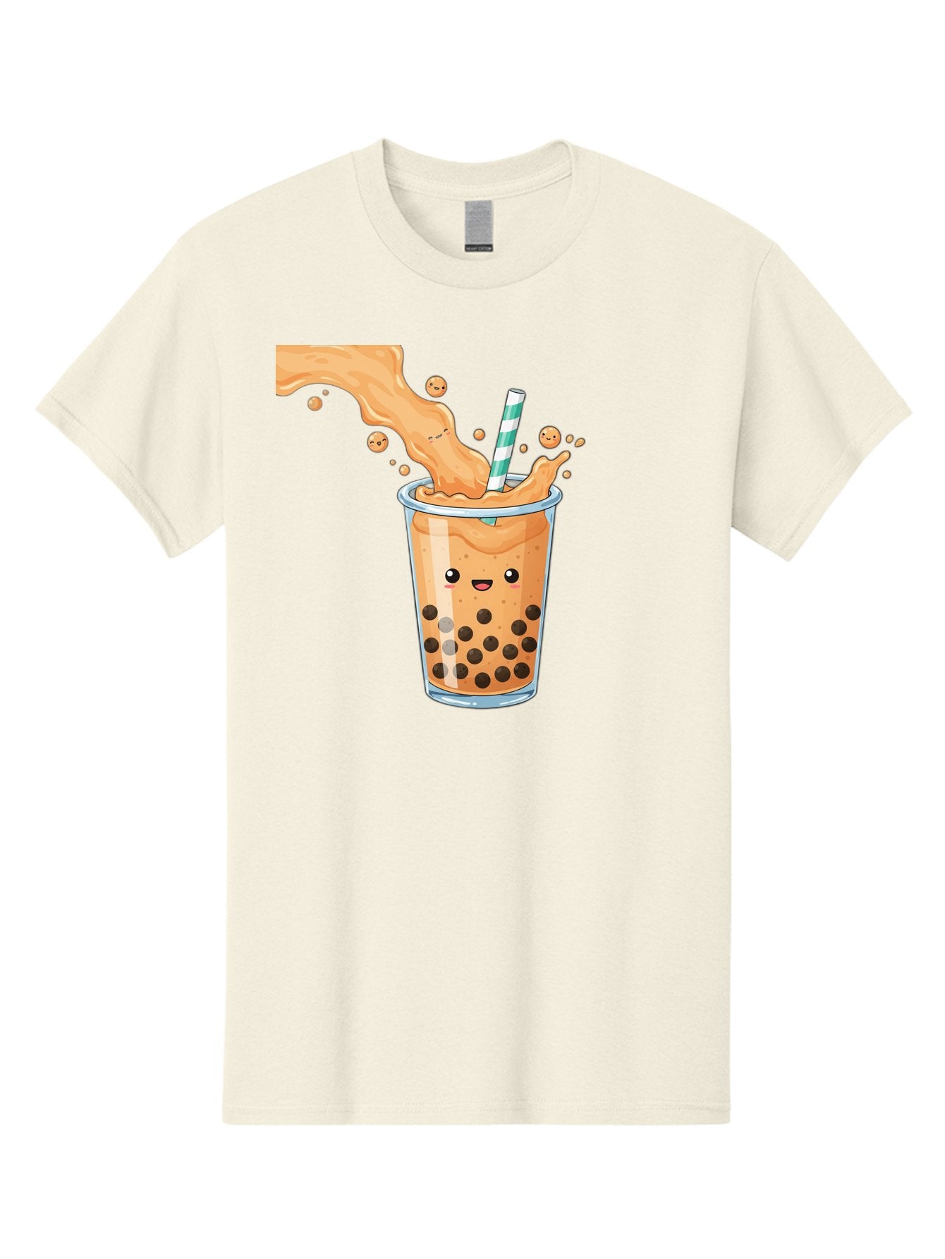 Boba-Tea-11 Men'S Graphic Tee, 100% Cotton, Comfortable Casual Summer Wear, Machine Washable, Boba Tea, Milk Tea, Bubble Tea, Tapioca Pearls, Cartoon Illustration, Refreshing Drink, Tea Time, Kawaii Culture, Fun Beverage Bac652