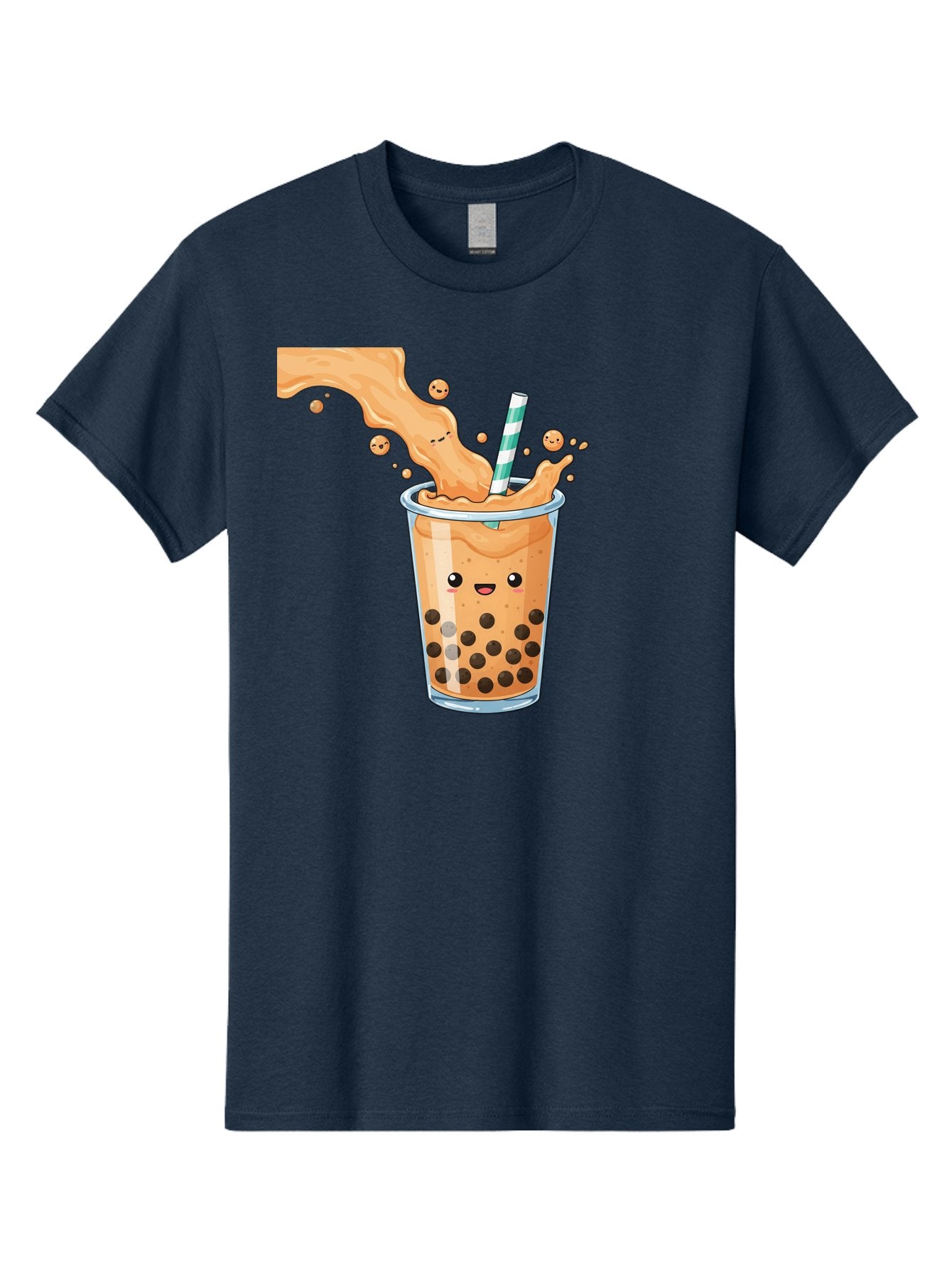 Boba-Tea-11 Men'S Graphic Tee, 100% Cotton, Comfortable Casual Summer Wear, Machine Washable, Boba Tea, Milk Tea, Bubble Tea, Tapioca Pearls, Cartoon Illustration, Refreshing Drink, Tea Time, Kawaii Culture, Fun Beverage Bac652 12