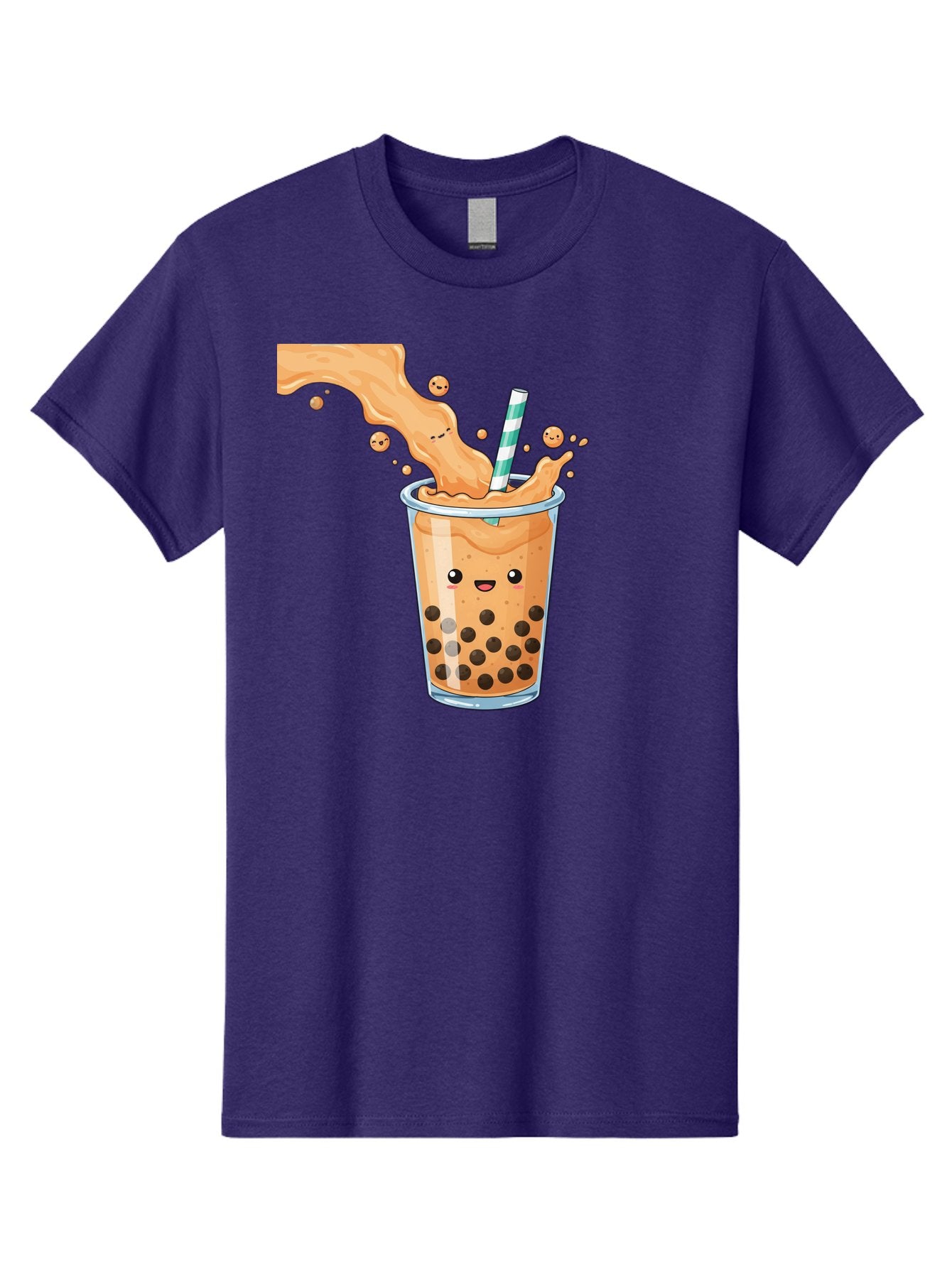 Boba-Tea-11 Men'S Graphic Tee, 100% Cotton, Comfortable Casual Summer Wear, Machine Washable, Boba Tea, Milk Tea, Bubble Tea, Tapioca Pearls, Cartoon Illustration, Refreshing Drink, Tea Time, Kawaii Culture, Fun Beverage Bac652