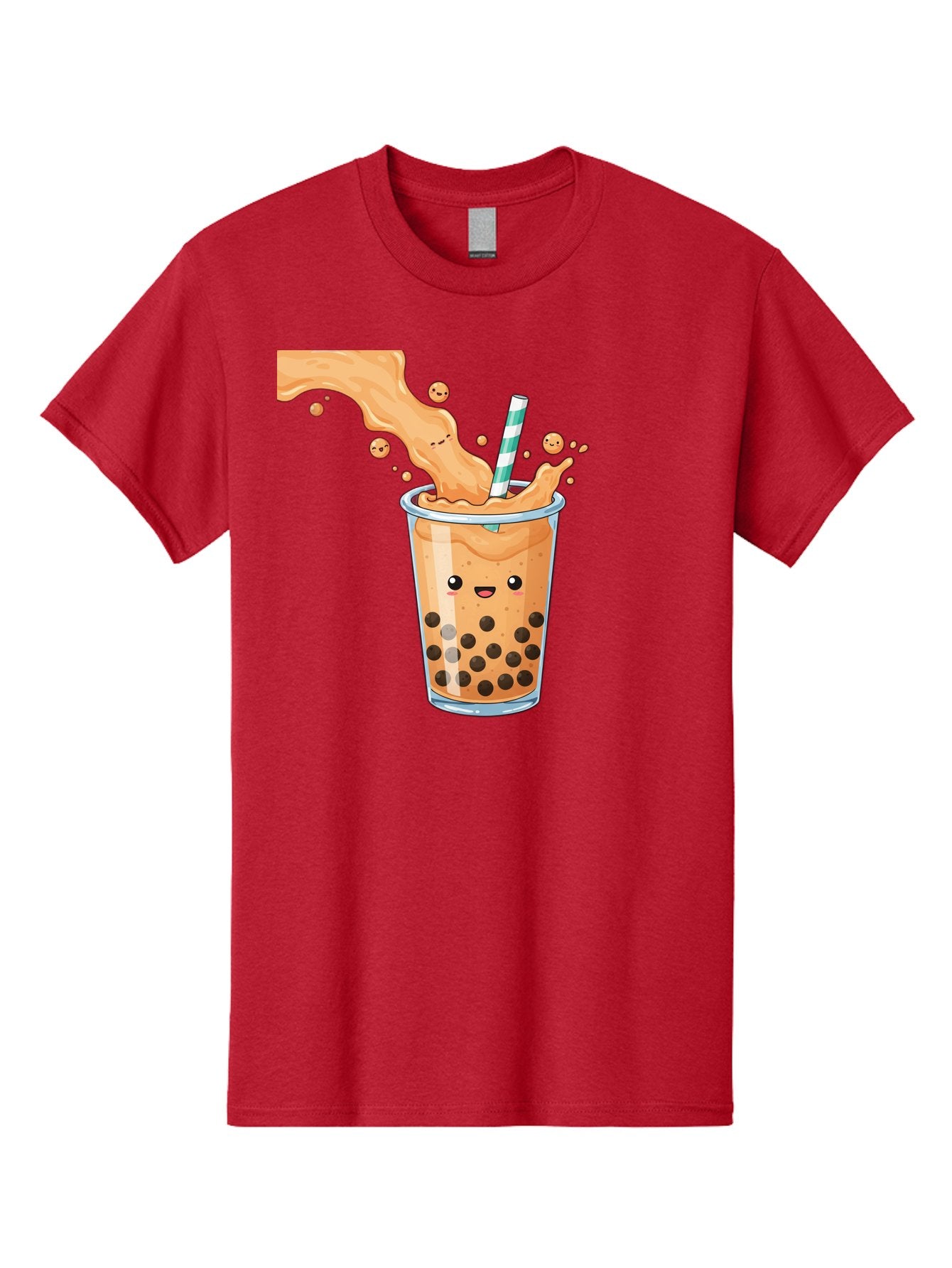 Boba-Tea-11 Men'S Graphic Tee, 100% Cotton, Comfortable Casual Summer Wear, Machine Washable, Boba Tea, Milk Tea, Bubble Tea, Tapioca Pearls, Cartoon Illustration, Refreshing Drink, Tea Time, Kawaii Culture, Fun Beverage Bac652 11