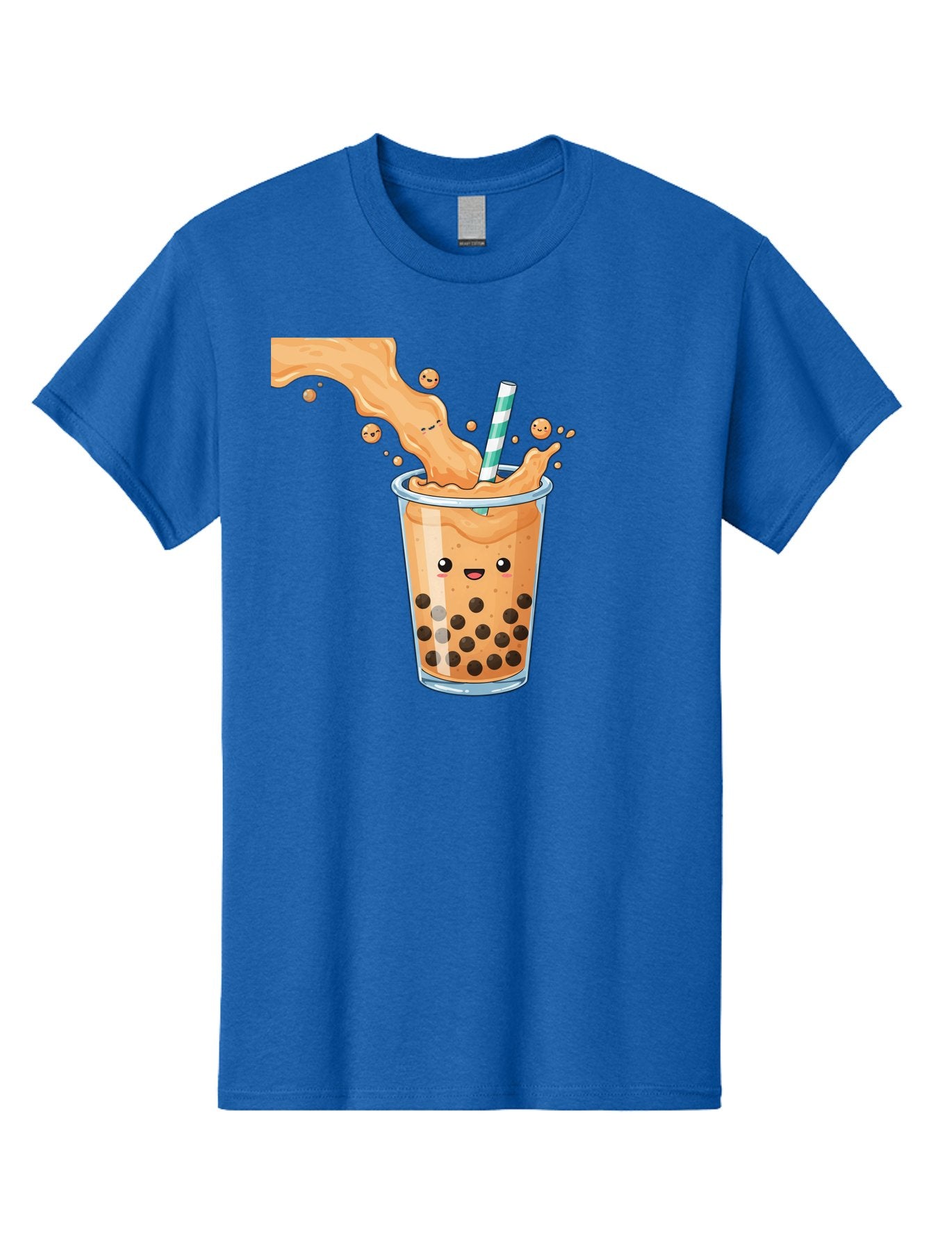 Boba-Tea-11 Men'S Graphic Tee, 100% Cotton, Comfortable Casual Summer Wear, Machine Washable, Boba Tea, Milk Tea, Bubble Tea, Tapioca Pearls, Cartoon Illustration, Refreshing Drink, Tea Time, Kawaii Culture, Fun Beverage Bac652 6