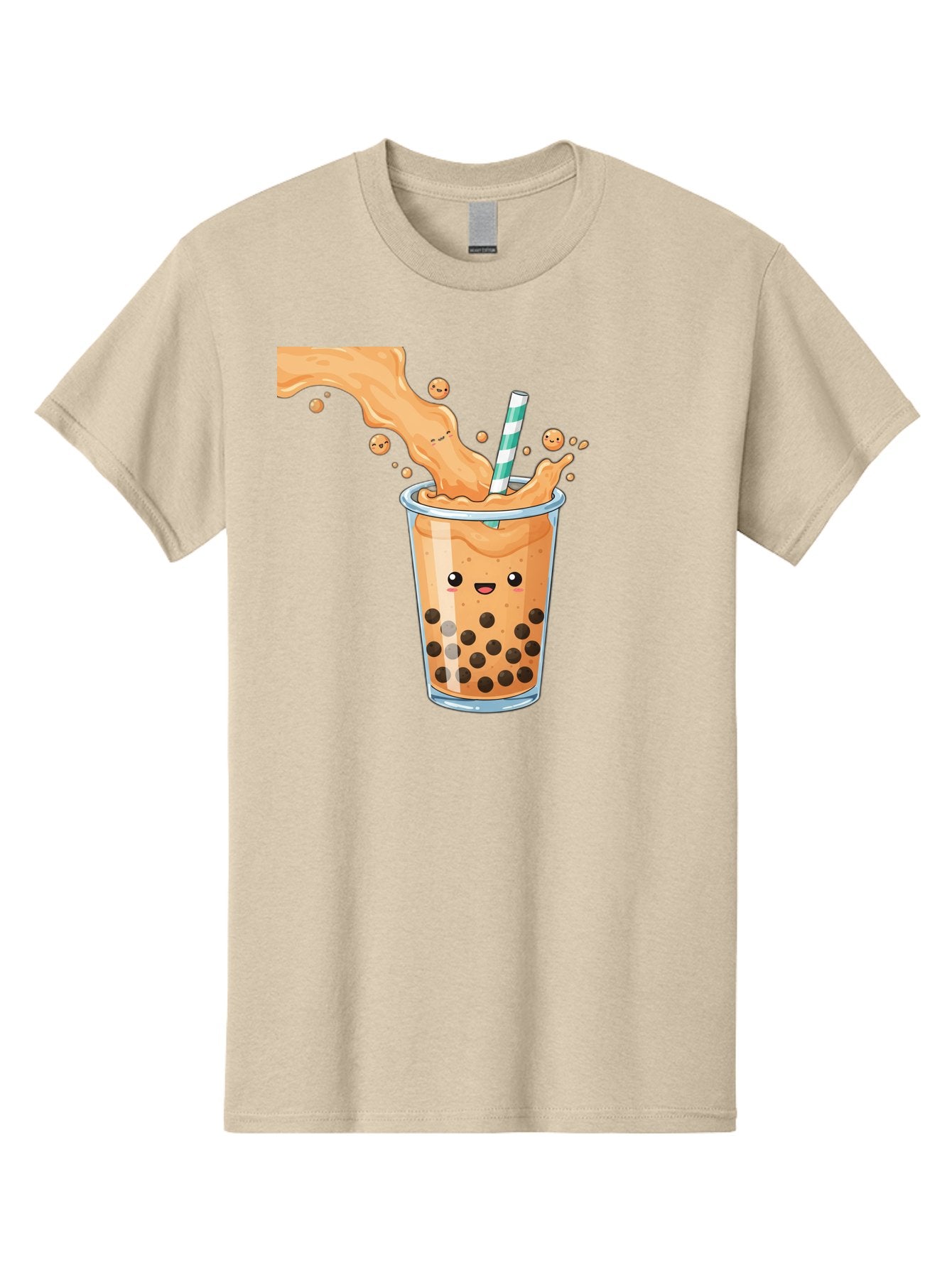Boba-Tea-11 Men'S Graphic Tee, 100% Cotton, Comfortable Casual Summer Wear, Machine Washable, Boba Tea, Milk Tea, Bubble Tea, Tapioca Pearls, Cartoon Illustration, Refreshing Drink, Tea Time, Kawaii Culture, Fun Beverage Bac652 13