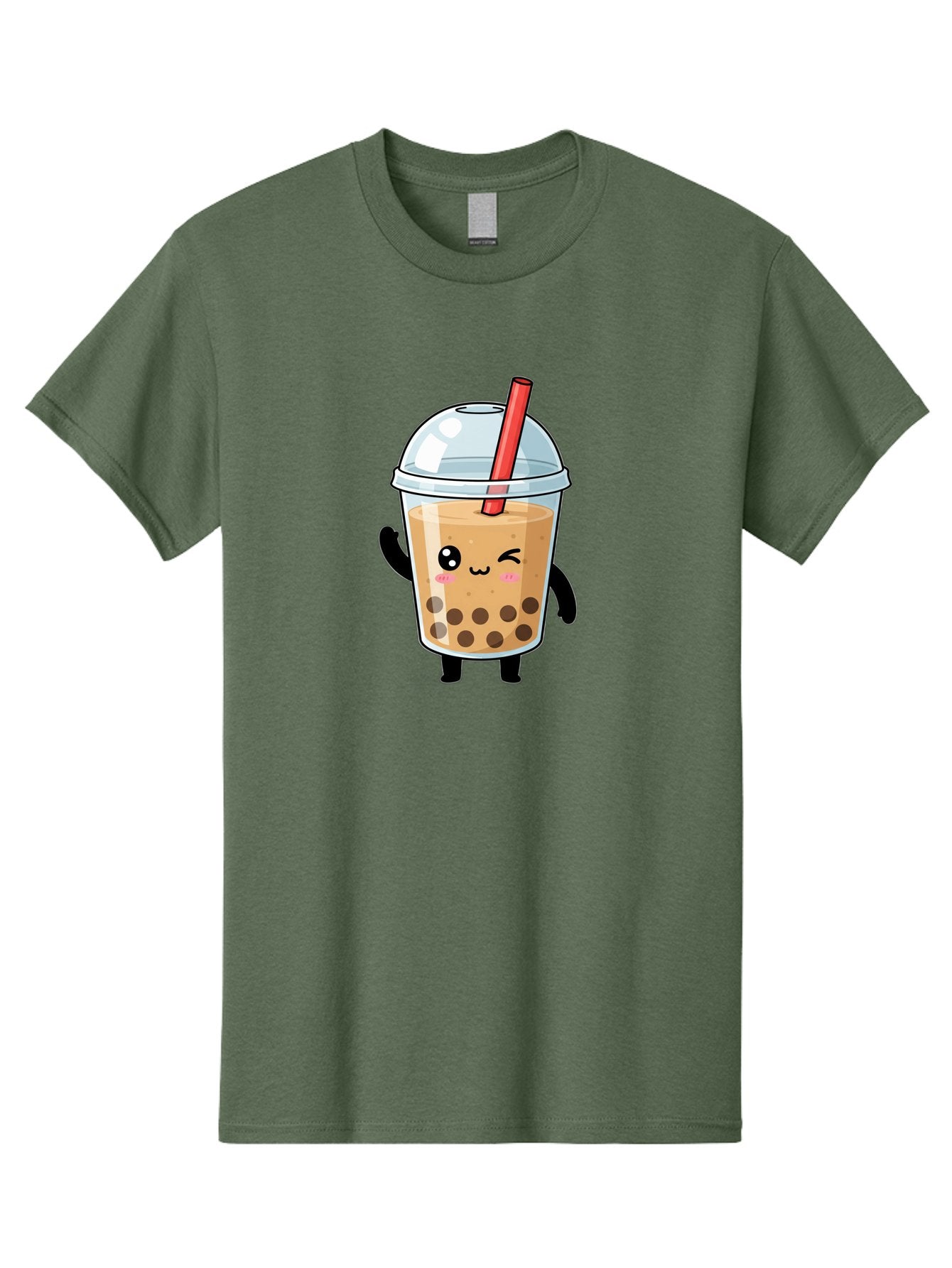 Boba-Tea-14 Men'S Graphic Tee, 100% Cotton, Comfortable Casual Summer Wear, Machine Washable, Cute Boba Tea, Kawaii Boba, Iced Tea, Bubble Tea, Boba Drink, Milk Tea, Cartoon Character, Adorable Beverage, Fun Drink Bac655 3