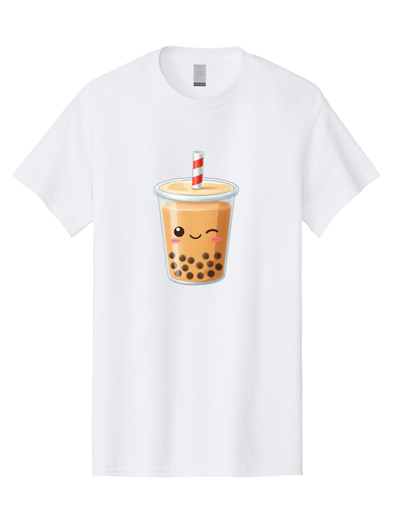 Boba-Tea-18 Men'S Graphic Tee, 100% Cotton, Comfortable Casual Summer Wear, Machine Washable, Boba Tea, Milk Tea, Cartoon Character, Cute Drink, Bubble Tea With Straw, Smiling Face, Adorable Beverage, Boba, Tea Lover Bac659 7