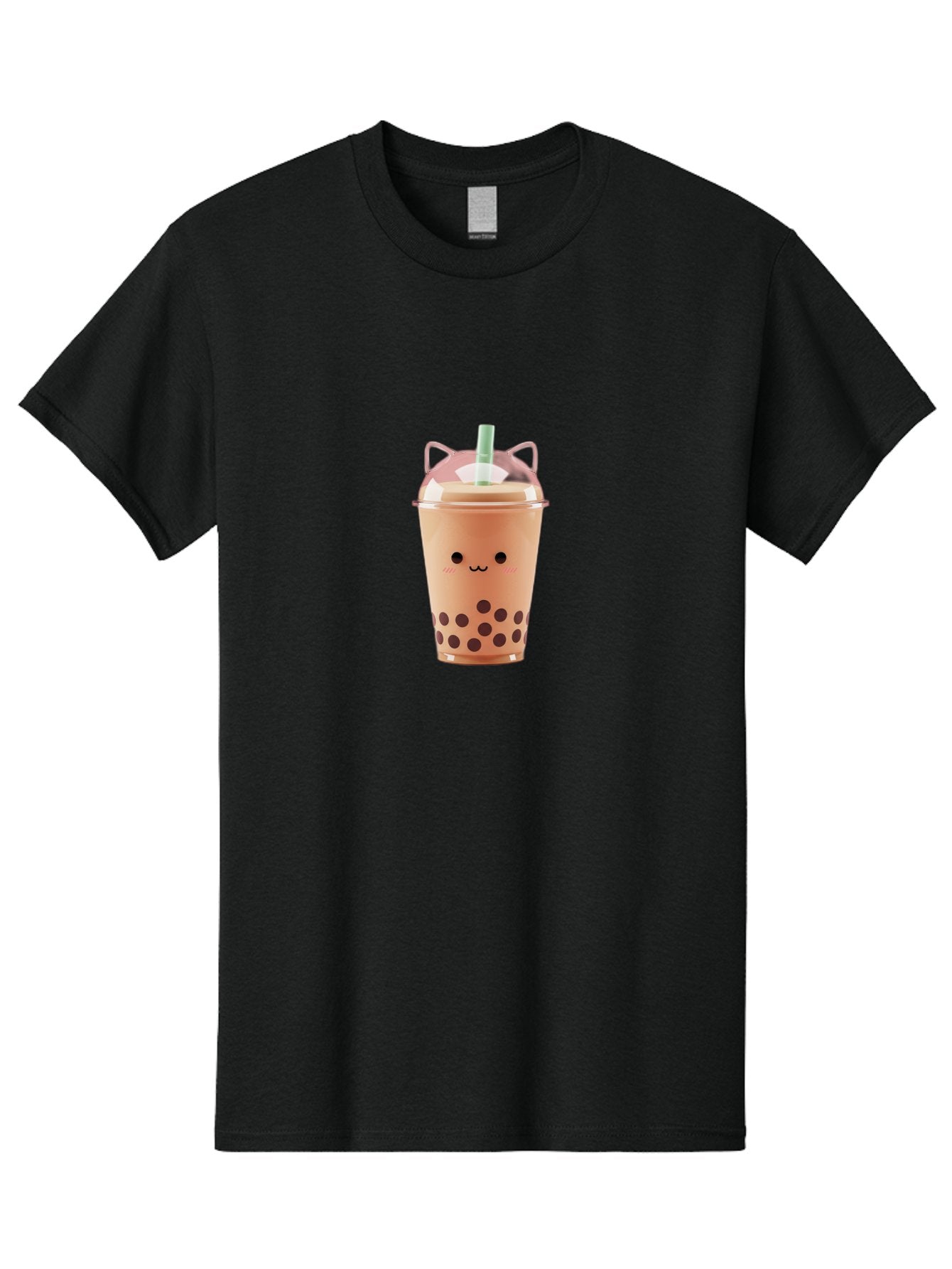 Boba-Tea-2 Men'S Graphic Tee, 100% Cotton, Comfortable Casual Summer Wear, Machine Washable, Bubble Tea, Milk Tea, Boba Drink, Cute Kawaii Design, Cartoon Face, Straw, Tapioca Pearls, Brown Bubbles, Smiling Face, Adorable Beverage, Tea Drink, Bac660 11