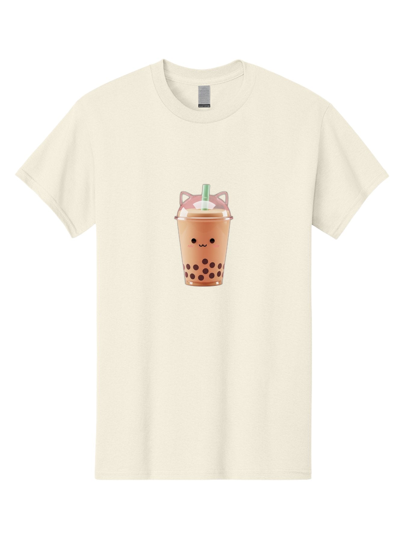 Boba-Tea-2 Men'S Graphic Tee, 100% Cotton, Comfortable Casual Summer Wear, Machine Washable, Bubble Tea, Milk Tea, Boba Drink, Cute Kawaii Design, Cartoon Face, Straw, Tapioca Pearls, Brown Bubbles, Smiling Face, Adorable Beverage, Tea Drink, Bac660 5