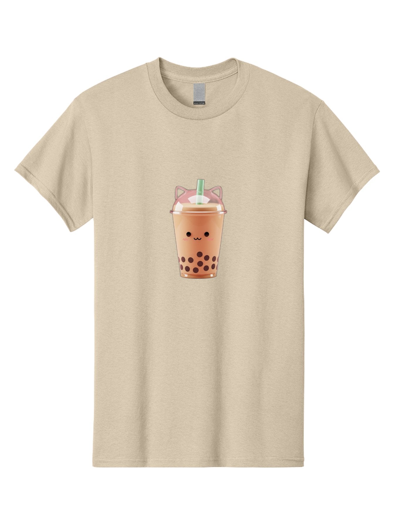 Boba-Tea-2 Men'S Graphic Tee, 100% Cotton, Comfortable Casual Summer Wear, Machine Washable, Bubble Tea, Milk Tea, Boba Drink, Cute Kawaii Design, Cartoon Face, Straw, Tapioca Pearls, Brown Bubbles, Smiling Face, Adorable Beverage, Tea Drink, Bac660 7