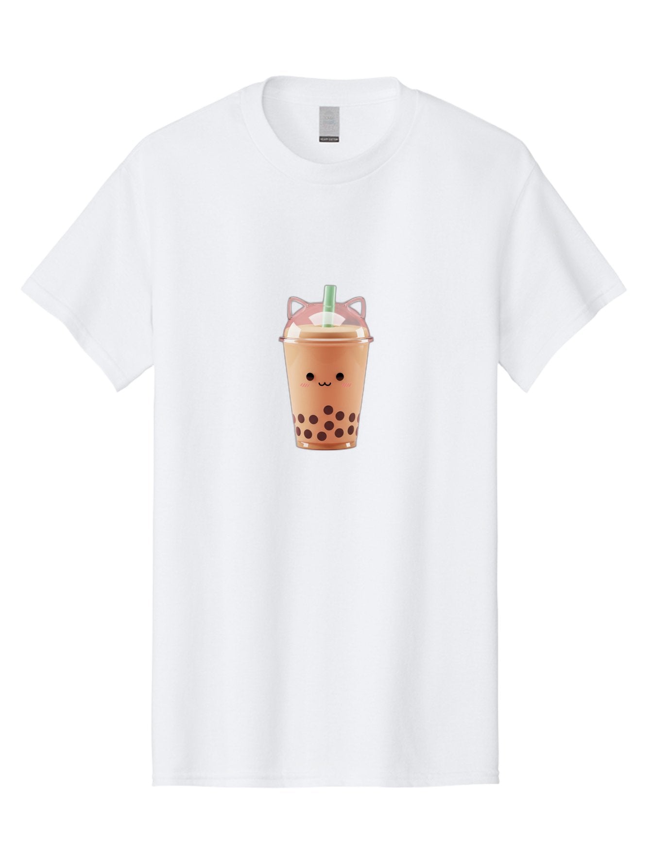 Boba-Tea-2 Men'S Graphic Tee, 100% Cotton, Comfortable Casual Summer Wear, Machine Washable, Bubble Tea, Milk Tea, Boba Drink, Cute Kawaii Design, Cartoon Face, Straw, Tapioca Pearls, Brown Bubbles, Smiling Face, Adorable Beverage, Tea Drink, Bac660 13