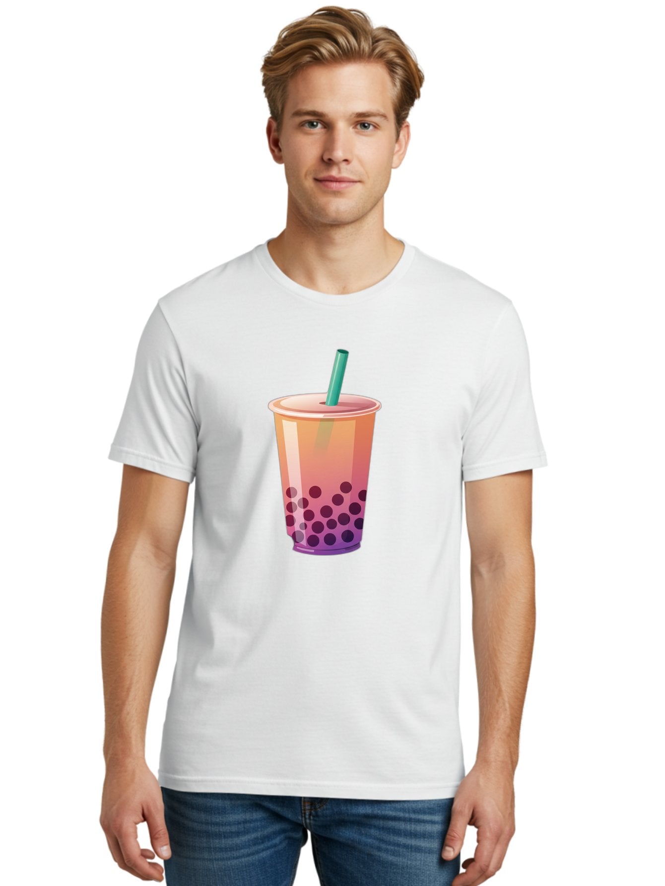 Boba-Tea-3 Men'S Graphic Tee, 100% Cotton, Comfortable Casual Summer Wear, Machine Washable, Bubble Tea, Boba Tea, Pink Tea, Straw, Tapioca Pearls, Milk Tea, Tea Drink, Refreshing Beverage, Sweet Treat Bac661 22