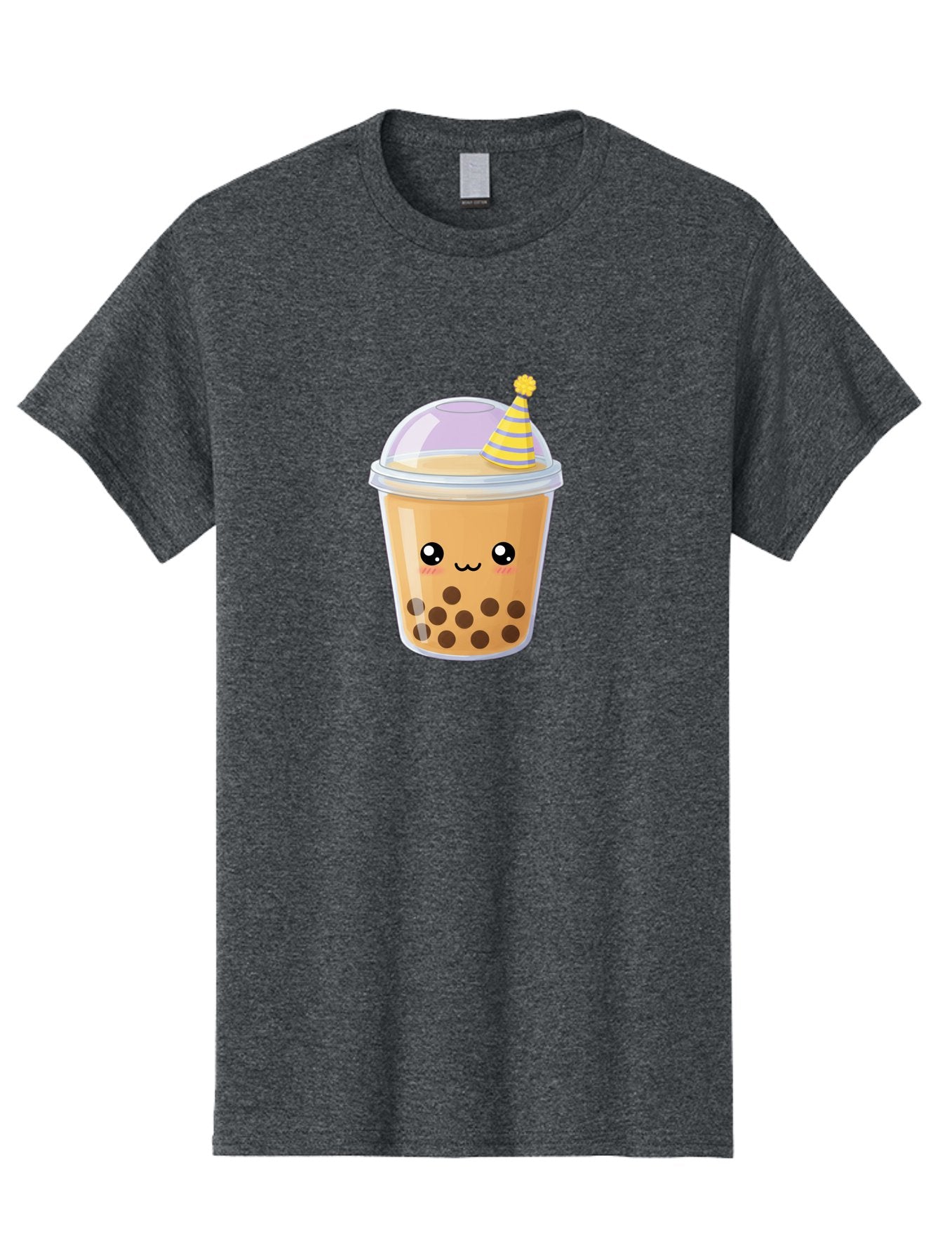 Boba-Tea-6 Men'S Graphic Tee, 100% Cotton, Comfortable Casual Summer Wear, Machine Washable, Bubble Tea, Boba Drink, Cartoon Character, Party Hat, Smiling Face, Tea Bubbles, Festive Drink, Cute Illustration, Kawaii Culture Bac664 11