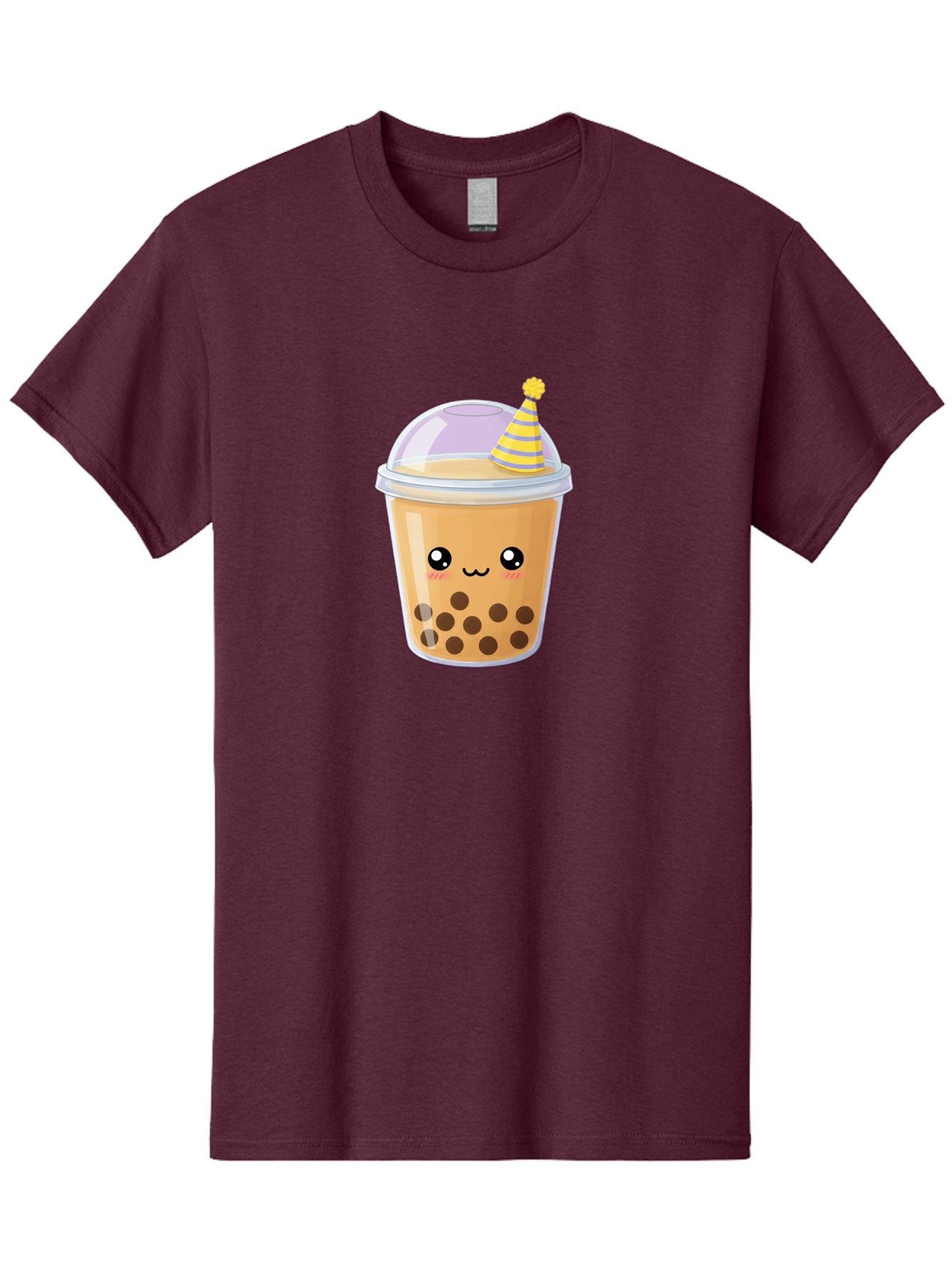 Boba-Tea-6 Men'S Graphic Tee, 100% Cotton, Comfortable Casual Summer Wear, Machine Washable, Bubble Tea, Boba Drink, Cartoon Character, Party Hat, Smiling Face, Tea Bubbles, Festive Drink, Cute Illustration, Kawaii Culture Bac664 8