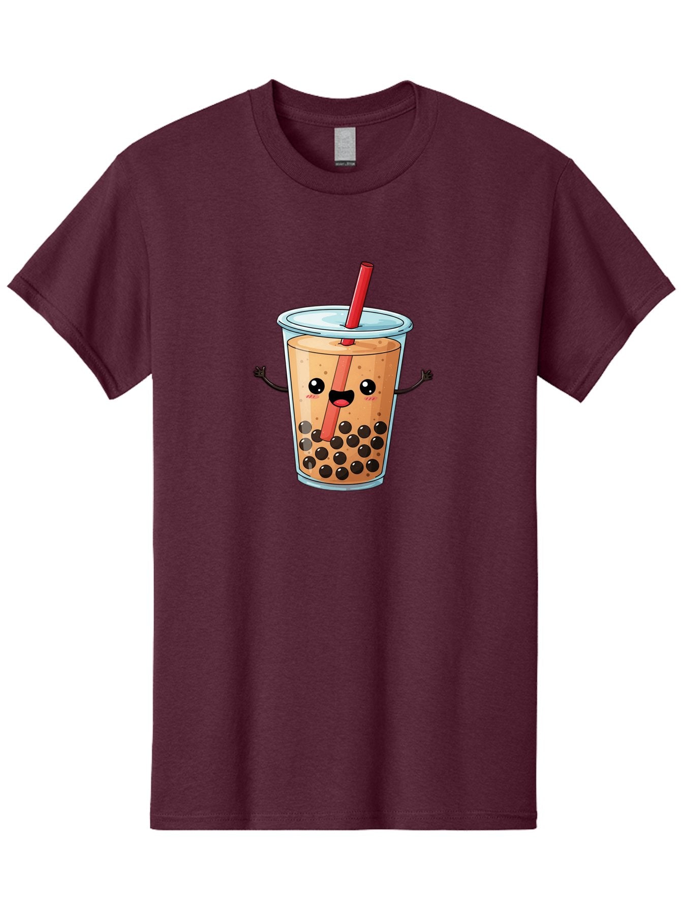 Boba-Tea-Cartoon Men'S Graphic Tee, 100% Cotton, Comfortable Casual Summer Wear, Machine Washable, Cartoon Bubble Tea, Boba Drink, Milk Tea With Straw, Cute Beverage, Fun Character, Kawaii Culture, Asian Drink, Trendy Refreshment, Bac668