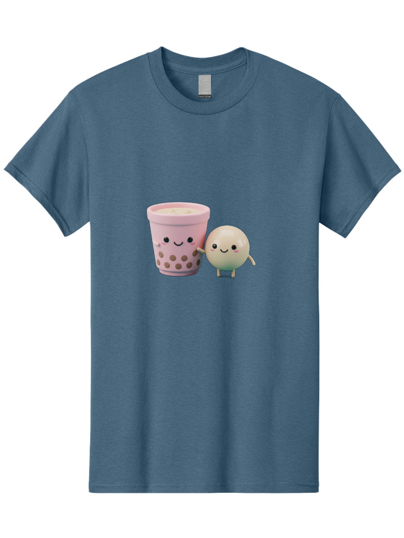 Boba-Tea-Friends Men'S Graphic Tee, 100% Cotton, Comfortable Casual Summer Wear, Machine Washable, Boba Tea, Milk Tea, Bubble Tea, Cute Cartoon Characters, Kawaii Culture, Japanese Pop Culture, Adorable Smile, Happy Face, Smiling Boba, Bac670 14
