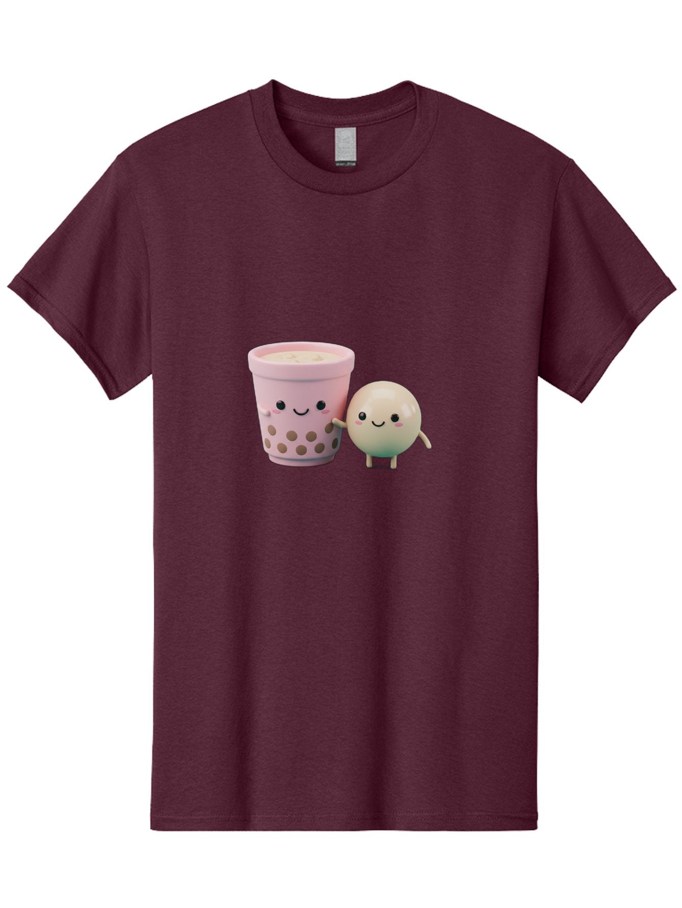 Boba-Tea-Friends Men'S Graphic Tee, 100% Cotton, Comfortable Casual Summer Wear, Machine Washable, Boba Tea, Milk Tea, Bubble Tea, Cute Cartoon Characters, Kawaii Culture, Japanese Pop Culture, Adorable Smile, Happy Face, Smiling Boba, Bac670 11