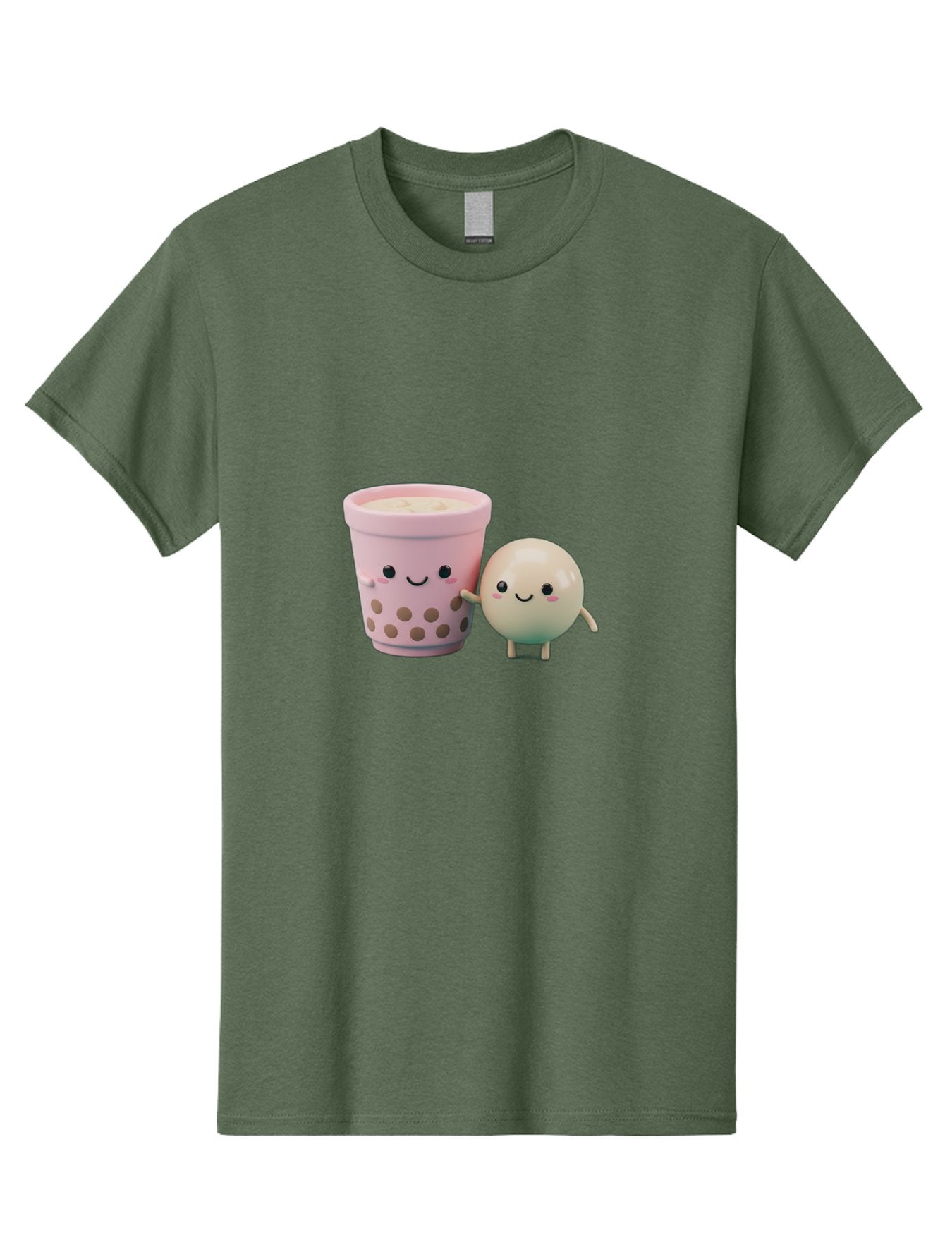 Boba-Tea-Friends Men'S Graphic Tee, 100% Cotton, Comfortable Casual Summer Wear, Machine Washable, Boba Tea, Milk Tea, Bubble Tea, Cute Cartoon Characters, Kawaii Culture, Japanese Pop Culture, Adorable Smile, Happy Face, Smiling Boba, Bac670 13
