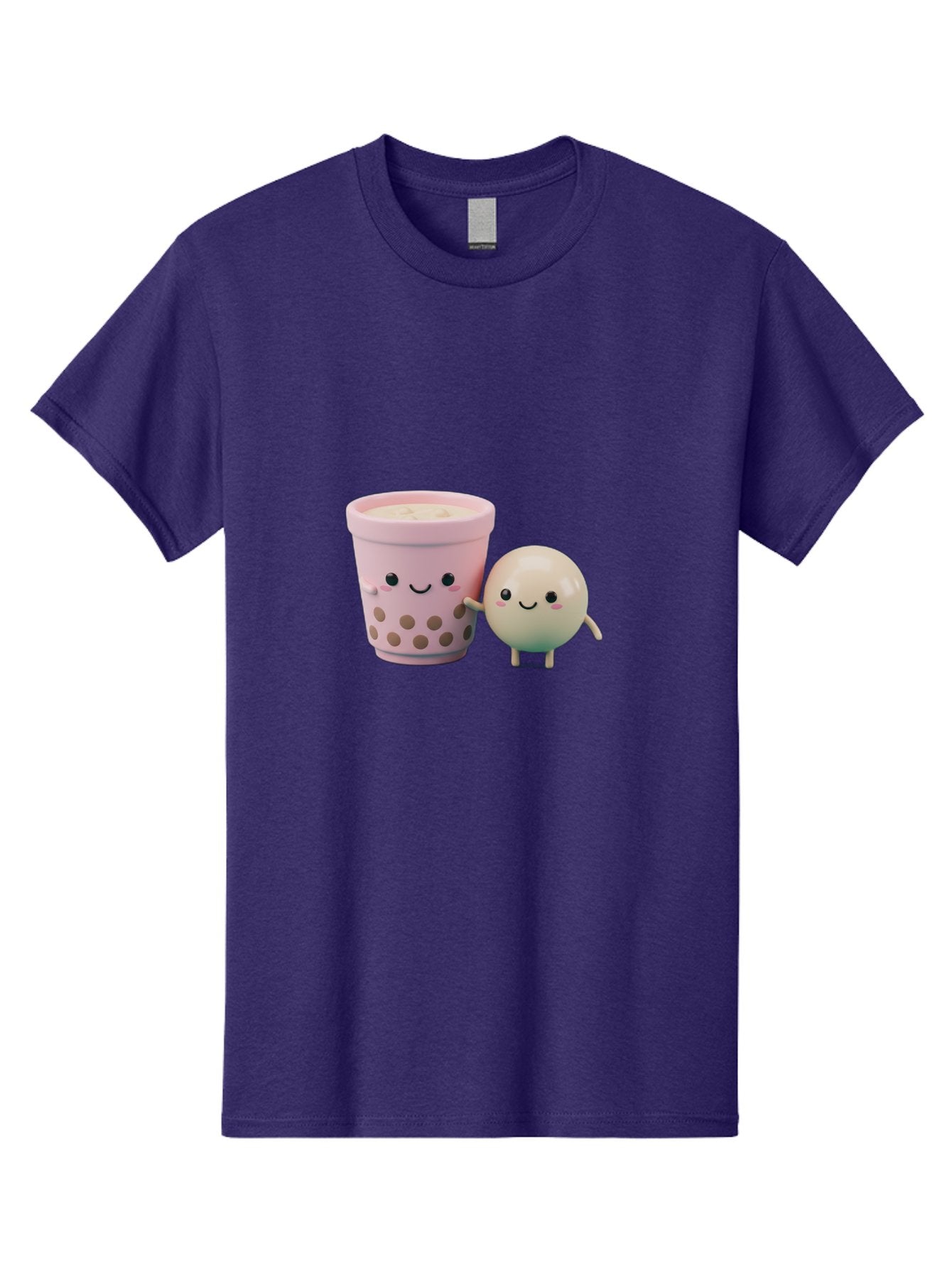 Boba-Tea-Friends Men'S Graphic Tee, 100% Cotton, Comfortable Casual Summer Wear, Machine Washable, Boba Tea, Milk Tea, Bubble Tea, Cute Cartoon Characters, Kawaii Culture, Japanese Pop Culture, Adorable Smile, Happy Face, Smiling Boba, Bac670 12