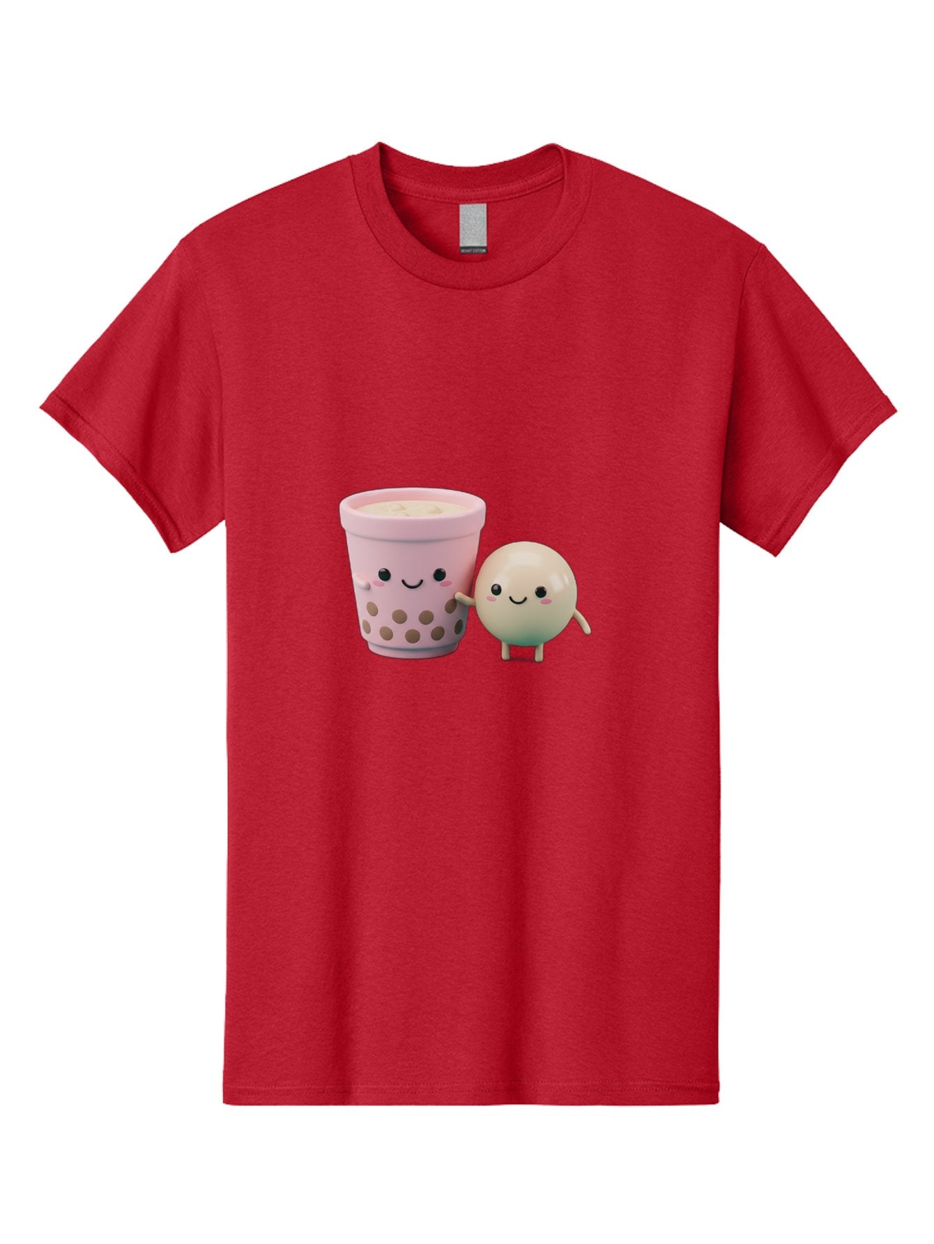 Boba-Tea-Friends Men'S Graphic Tee, 100% Cotton, Comfortable Casual Summer Wear, Machine Washable, Boba Tea, Milk Tea, Bubble Tea, Cute Cartoon Characters, Kawaii Culture, Japanese Pop Culture, Adorable Smile, Happy Face, Smiling Boba, Bac670 9