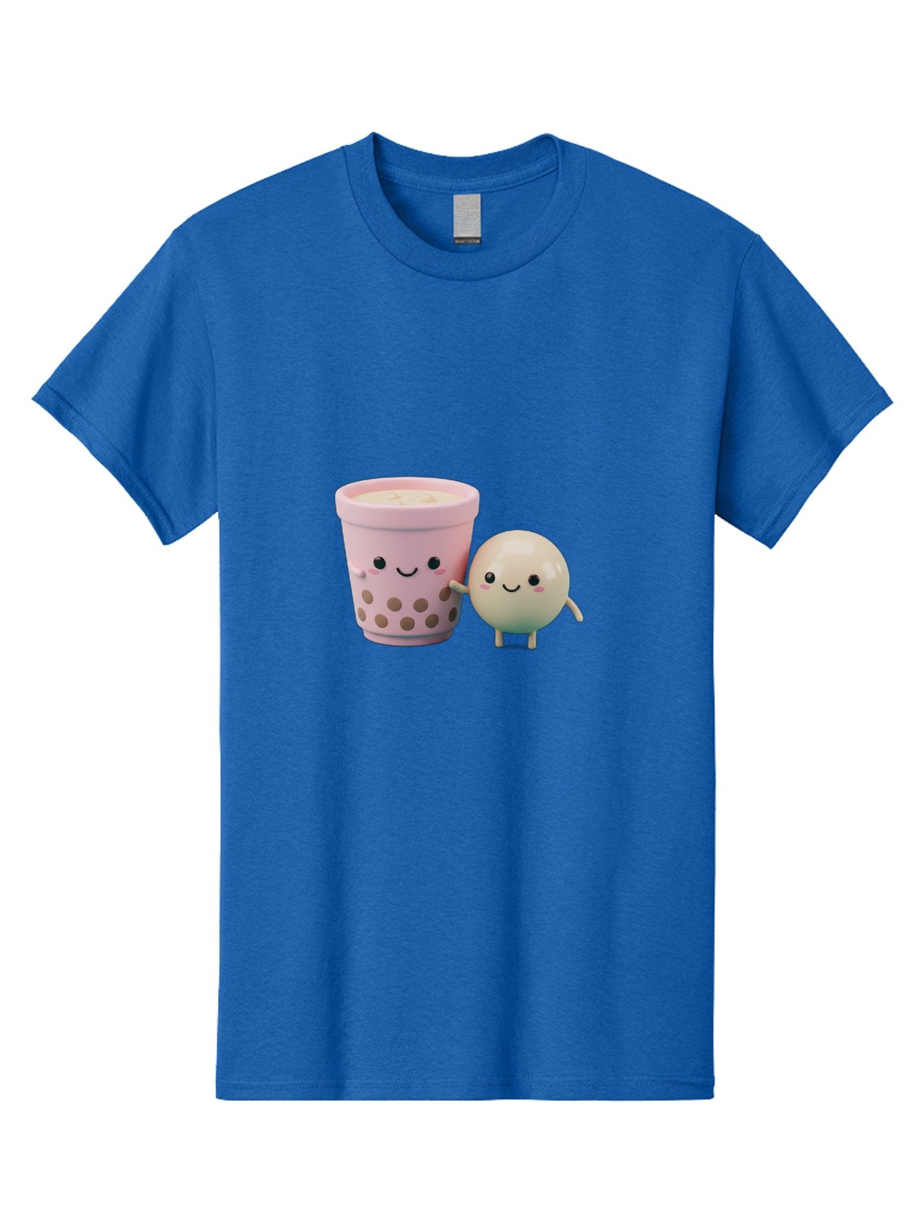 Boba-Tea-Friends Men'S Graphic Tee, 100% Cotton, Comfortable Casual Summer Wear, Machine Washable, Boba Tea, Milk Tea, Bubble Tea, Cute Cartoon Characters, Kawaii Culture, Japanese Pop Culture, Adorable Smile, Happy Face, Smiling Boba, Bac670 15