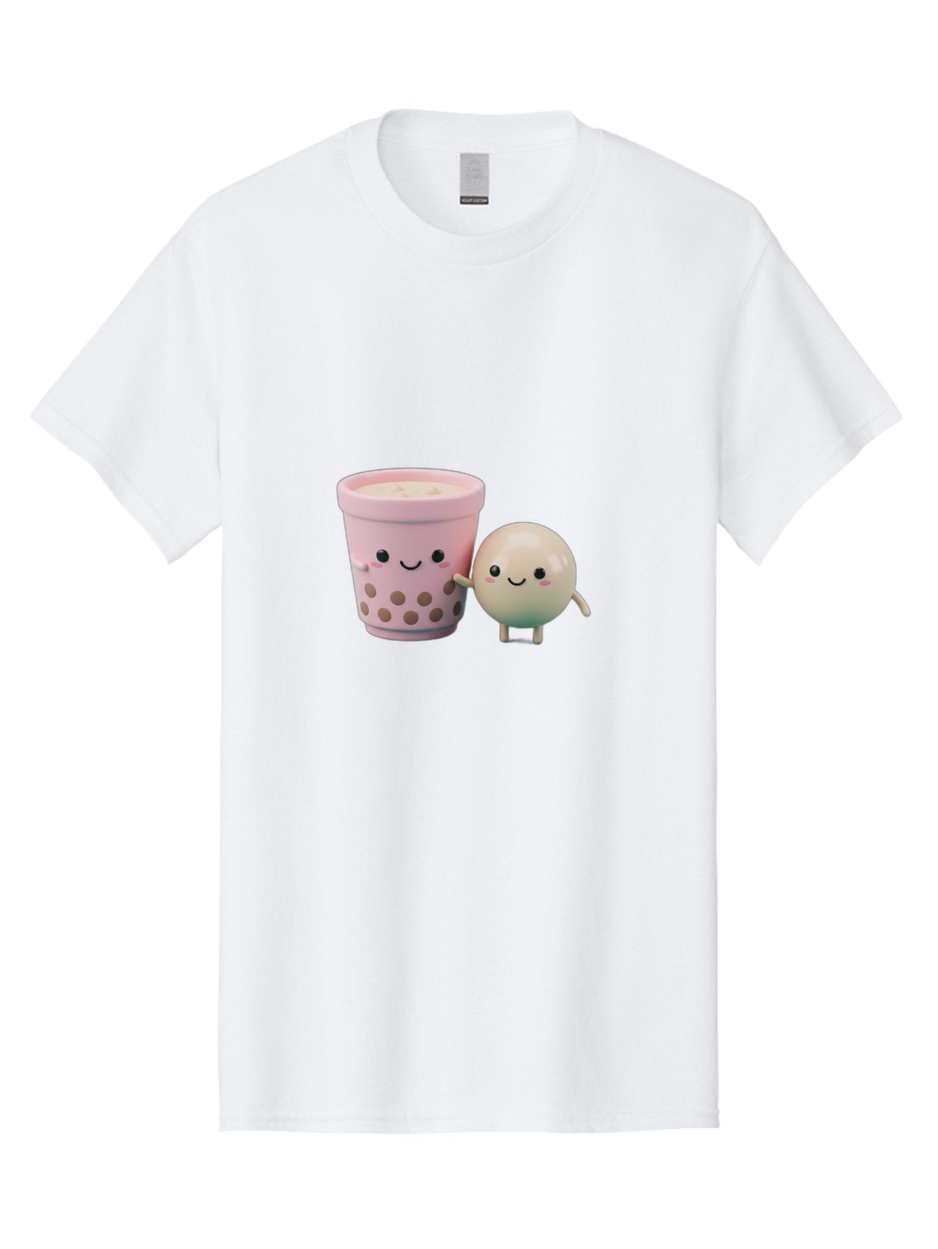 Boba-Tea-Friends Men'S Graphic Tee, 100% Cotton, Comfortable Casual Summer Wear, Machine Washable, Boba Tea, Milk Tea, Bubble Tea, Cute Cartoon Characters, Kawaii Culture, Japanese Pop Culture, Adorable Smile, Happy Face, Smiling Boba, Bac670 5