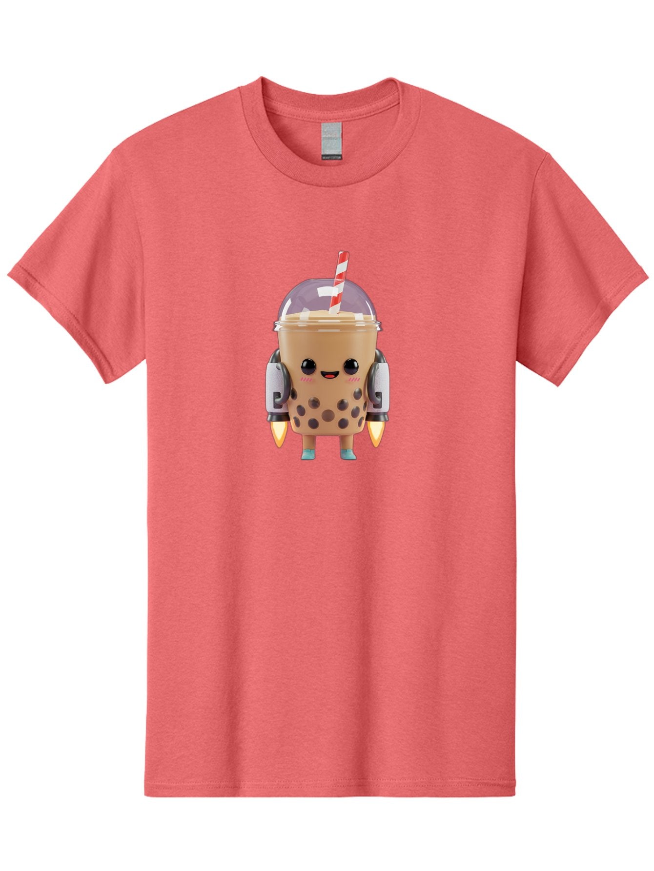 Boba-Tea-Robot Men'S Graphic Tee, 100% Cotton, Comfortable Casual Summer Wear, Machine Washable, Boba Tea, Robot Character, Cute Design, Anthropomorphic Drink, Straw, Robotic Arms, Bubble Tea, Kawaii, 3D Illustration Bac672 12