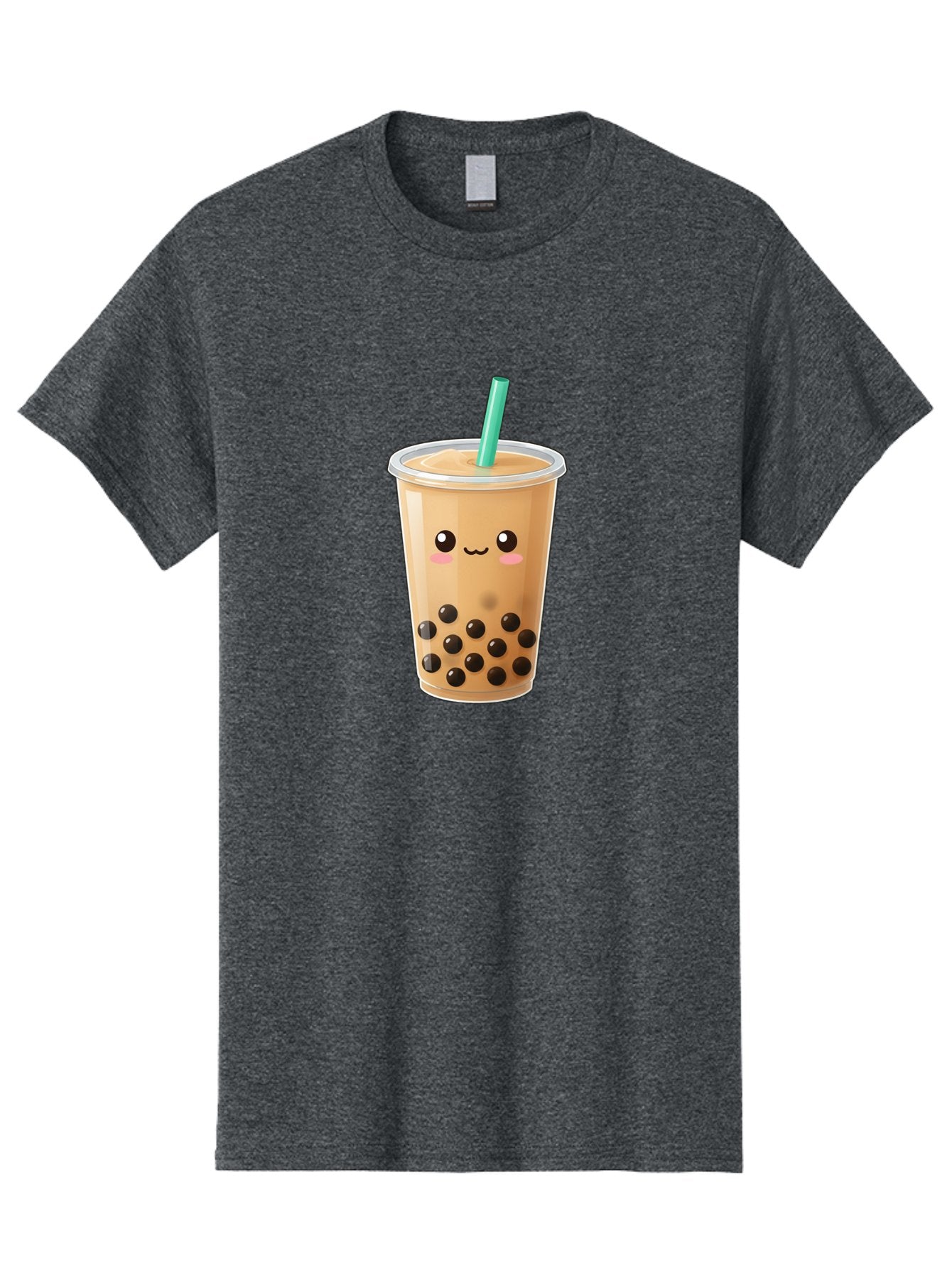 Boba-Tea Men'S Graphic Tee, 100% Cotton, Comfortable Casual Summer Wear, Machine Washable, Milk Tea, Boba Drink, Bubble Tea, Cartoon Character, Cute Illustration, Tea With Tapioca Pearls, Adorable Face, Smiling Beverage, Tea Culture, Bac673 5