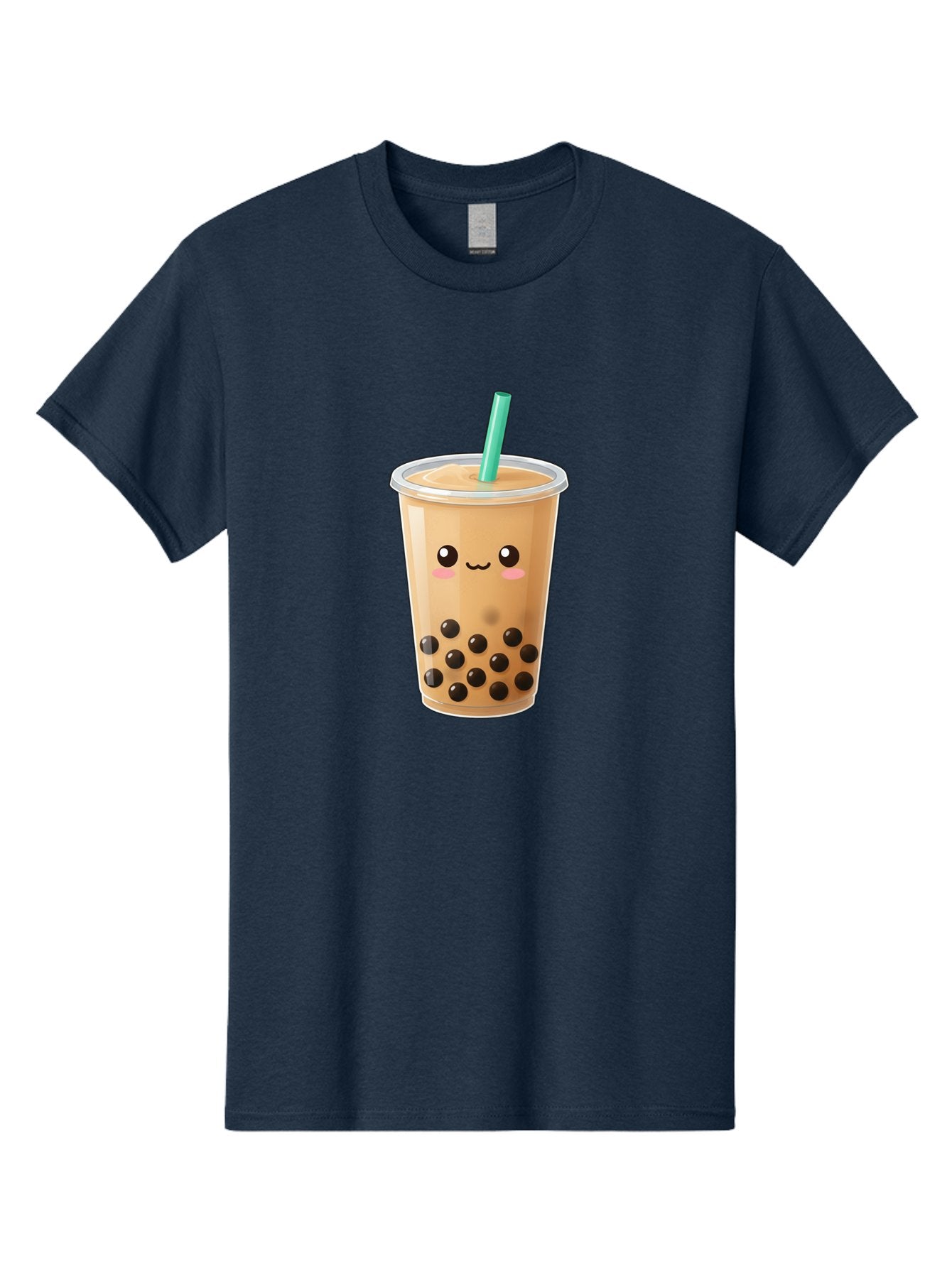 Boba-Tea Men'S Graphic Tee, 100% Cotton, Comfortable Casual Summer Wear, Machine Washable, Milk Tea, Boba Drink, Bubble Tea, Cartoon Character, Cute Illustration, Tea With Tapioca Pearls, Adorable Face, Smiling Beverage, Tea Culture, Bac673